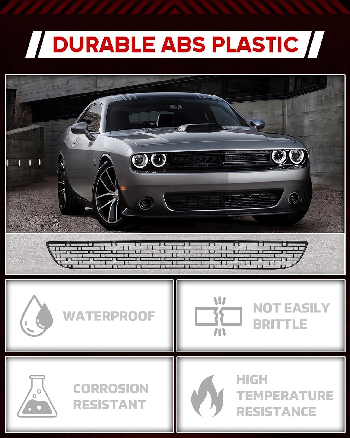2015-2022 Dodge Challenger Front Bumper Lower Grille Accessories Compatible