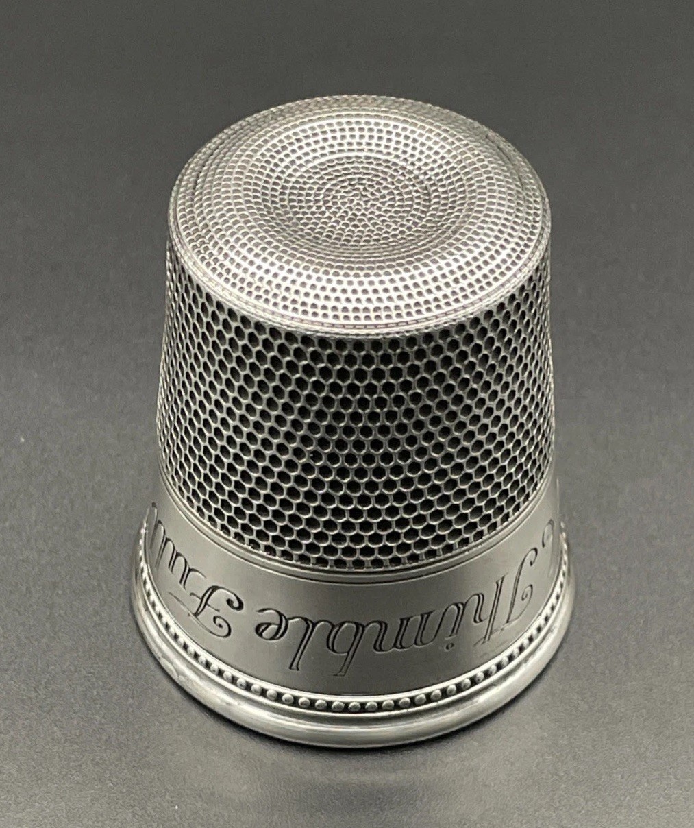 Thomae Co Sterling Silver “Only a Thimble full” Shot Glass No Monogram Barware