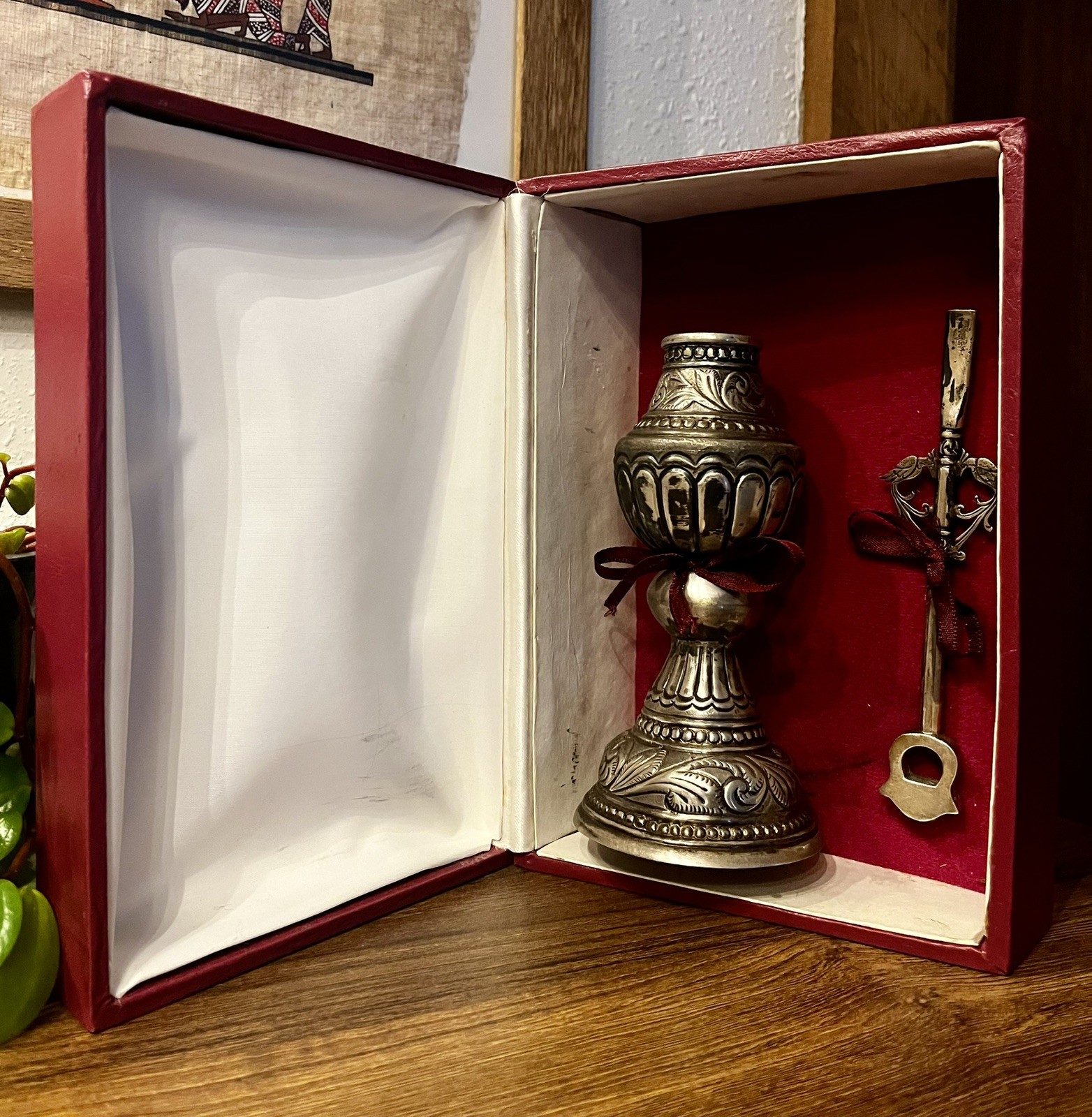 Decorative Colonial Style Yerba Mate Cup & Bombilla Cuenca Argentina 925 Silver