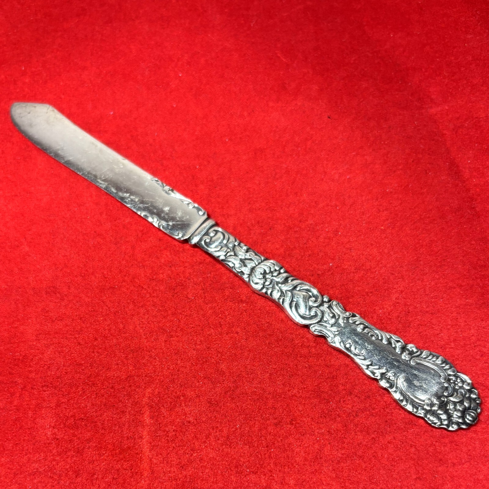 Intl Silver Rogers CHEVALIER Solid Flat Fruit Knife Antique ca 1895