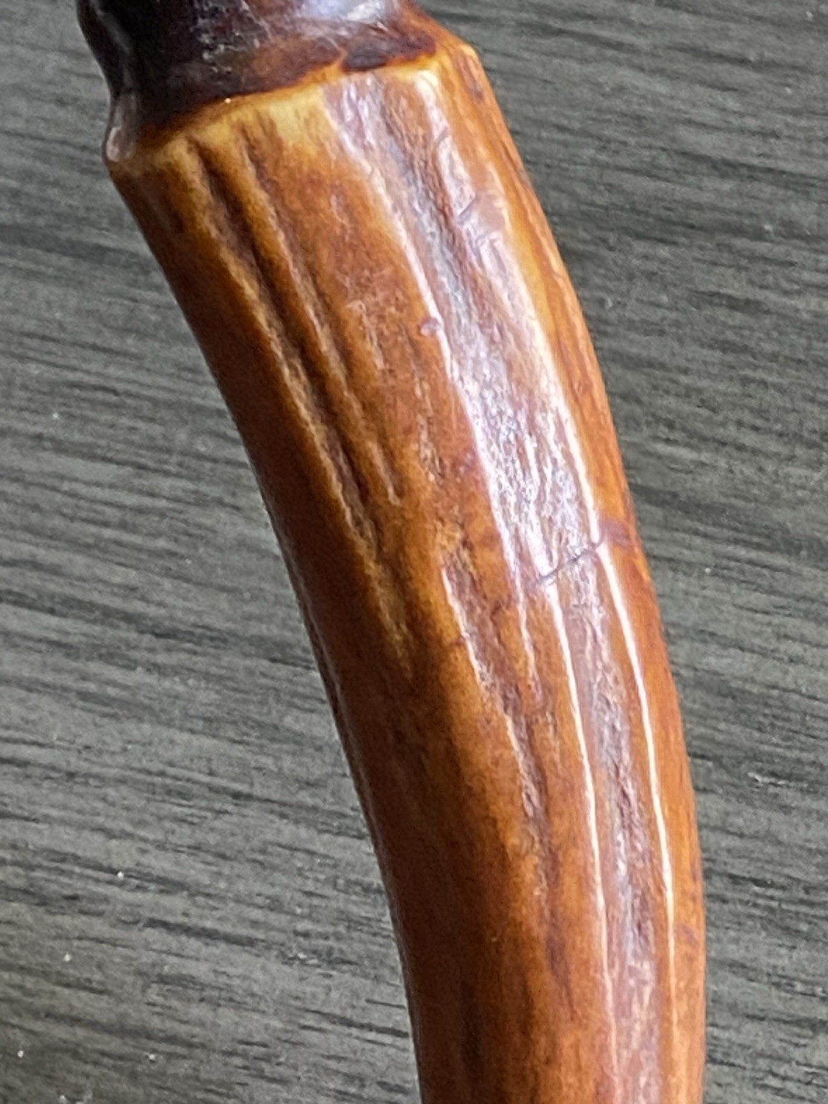 1894 Francis Charles? Sheffield Fish Knife Sterling Silver Ferrule Antler Blade