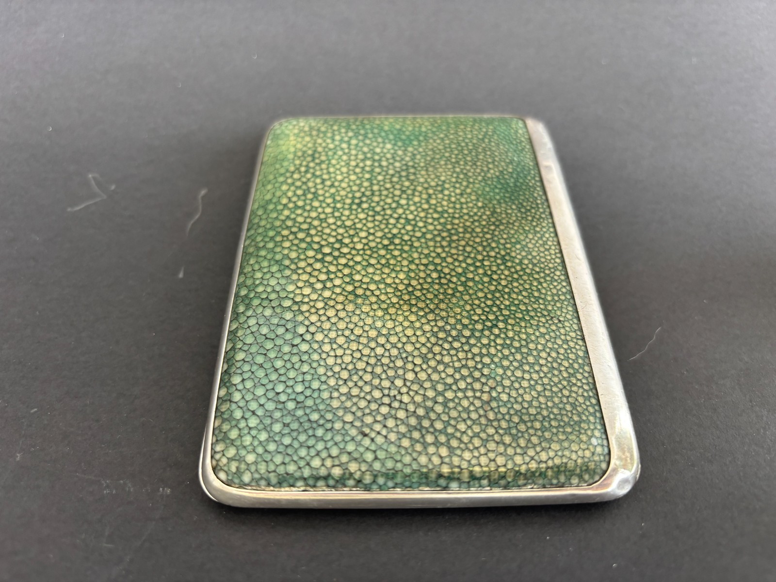 Asprey London Solid Silver Shagreen Cigarette Case Hallmarked Art Deco Vintage