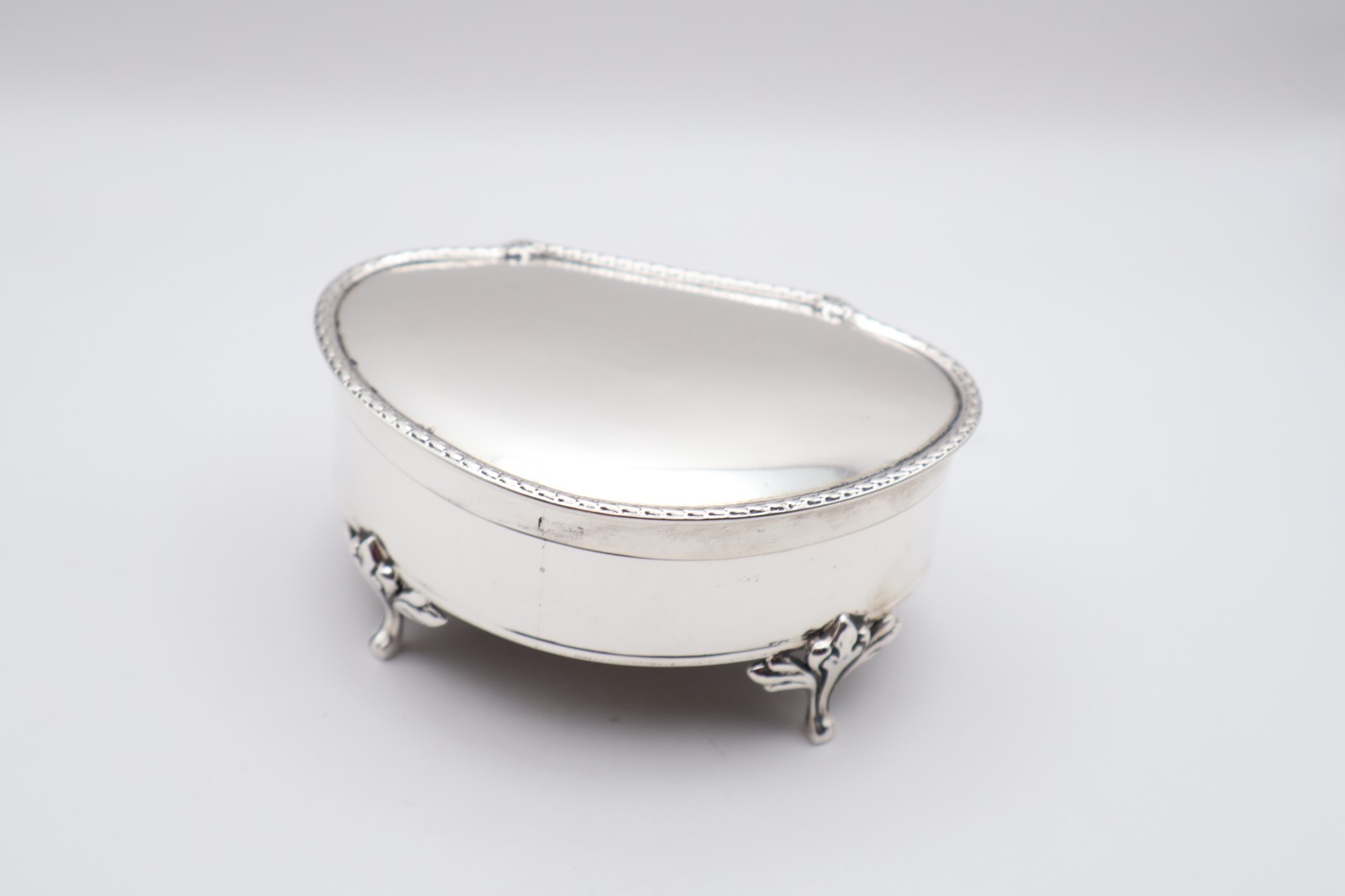 Quality Antique Silver Trinket Jewellery Box Hallmarked Birmingham 1913