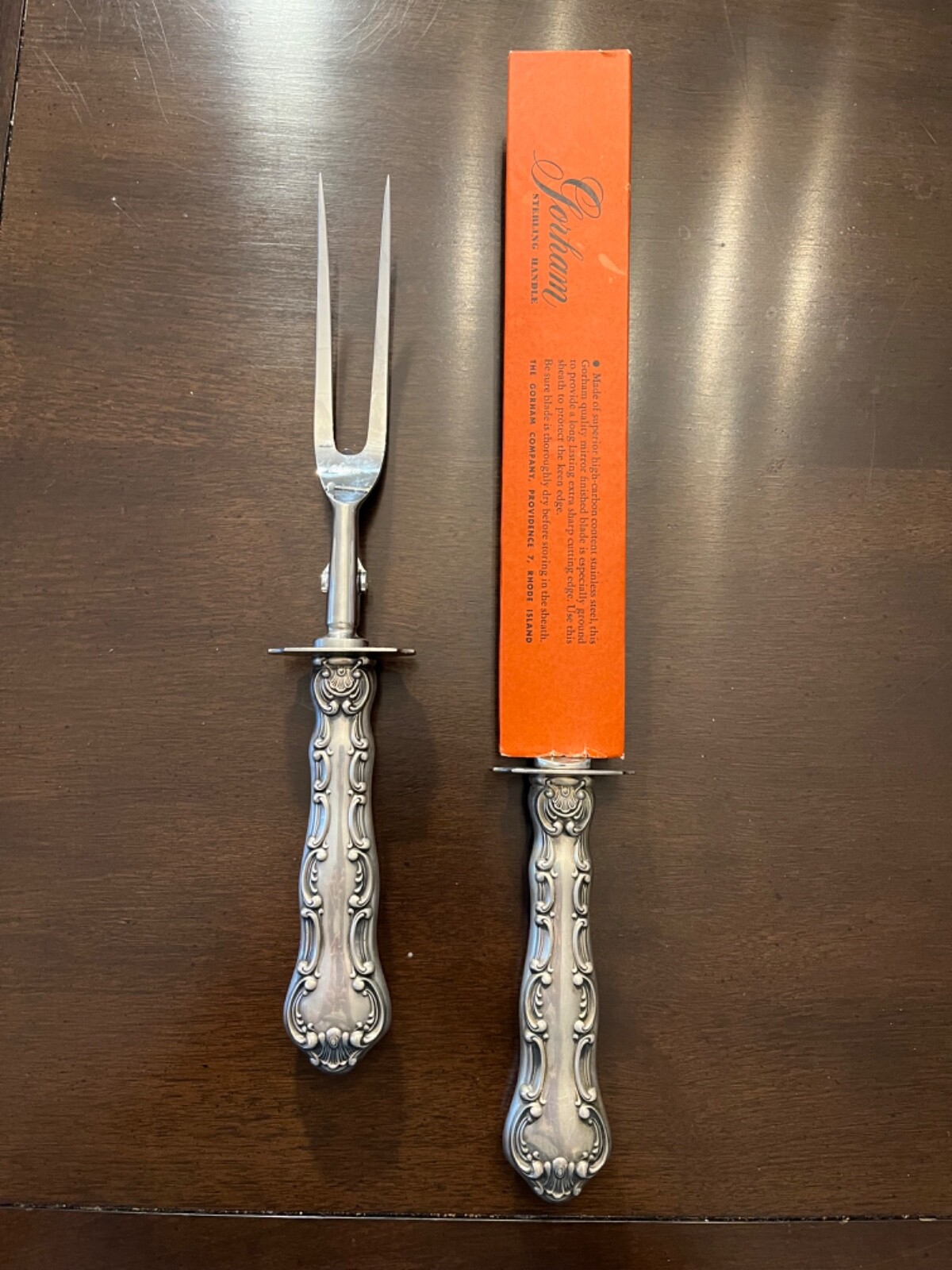 Strasbourg by Gorham Sterling Silver Roast Carving Set 2-Piece, Vintage NEW