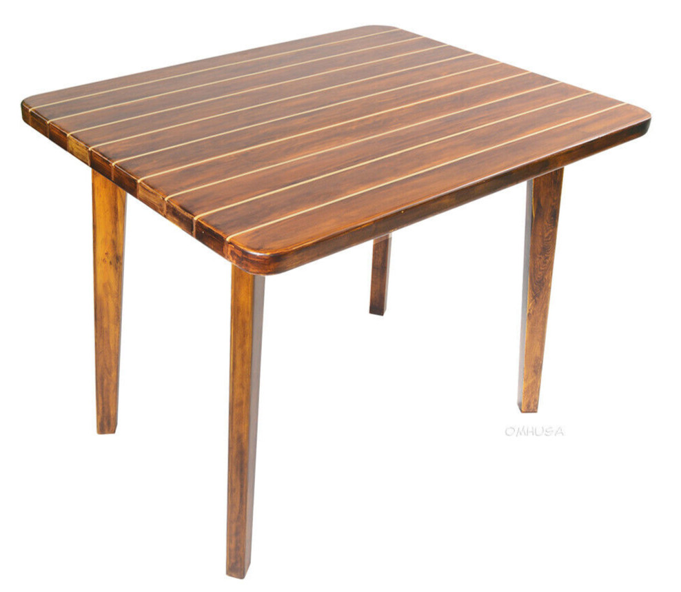 Nautical Dining & Kitchen Table 40″ Cedar Wood Chris Craft Deck Style Furniture