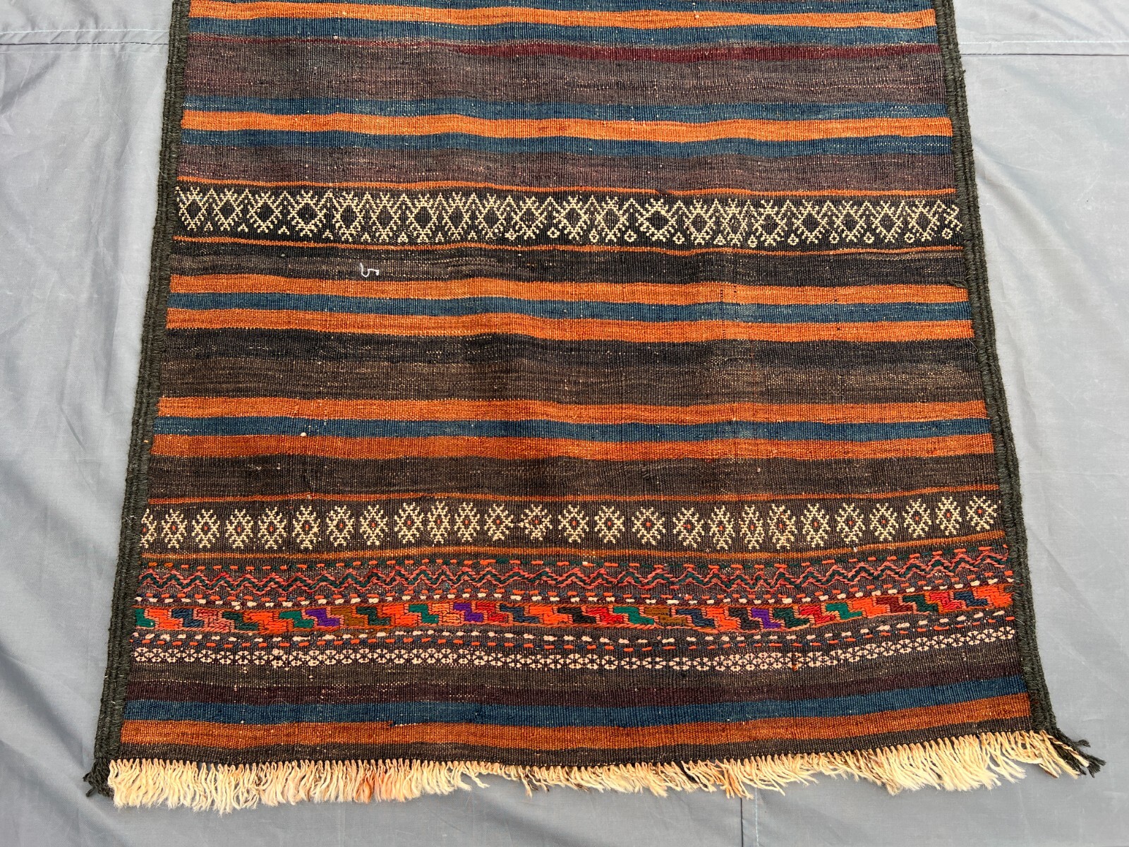 Antique Afghan Kilim Runner 2’7 x 9’9 ft – Handwoven Wool Tribal Hallway Rug