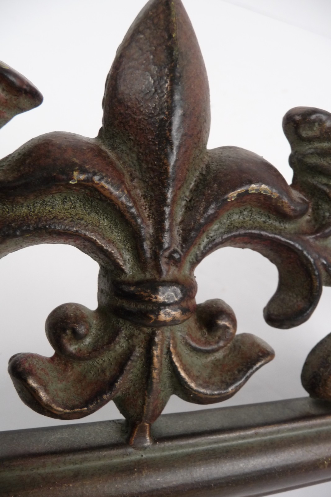 Cast Iron Fleur De Lis Towel Bar Wall Rack Rustic French Country Deco