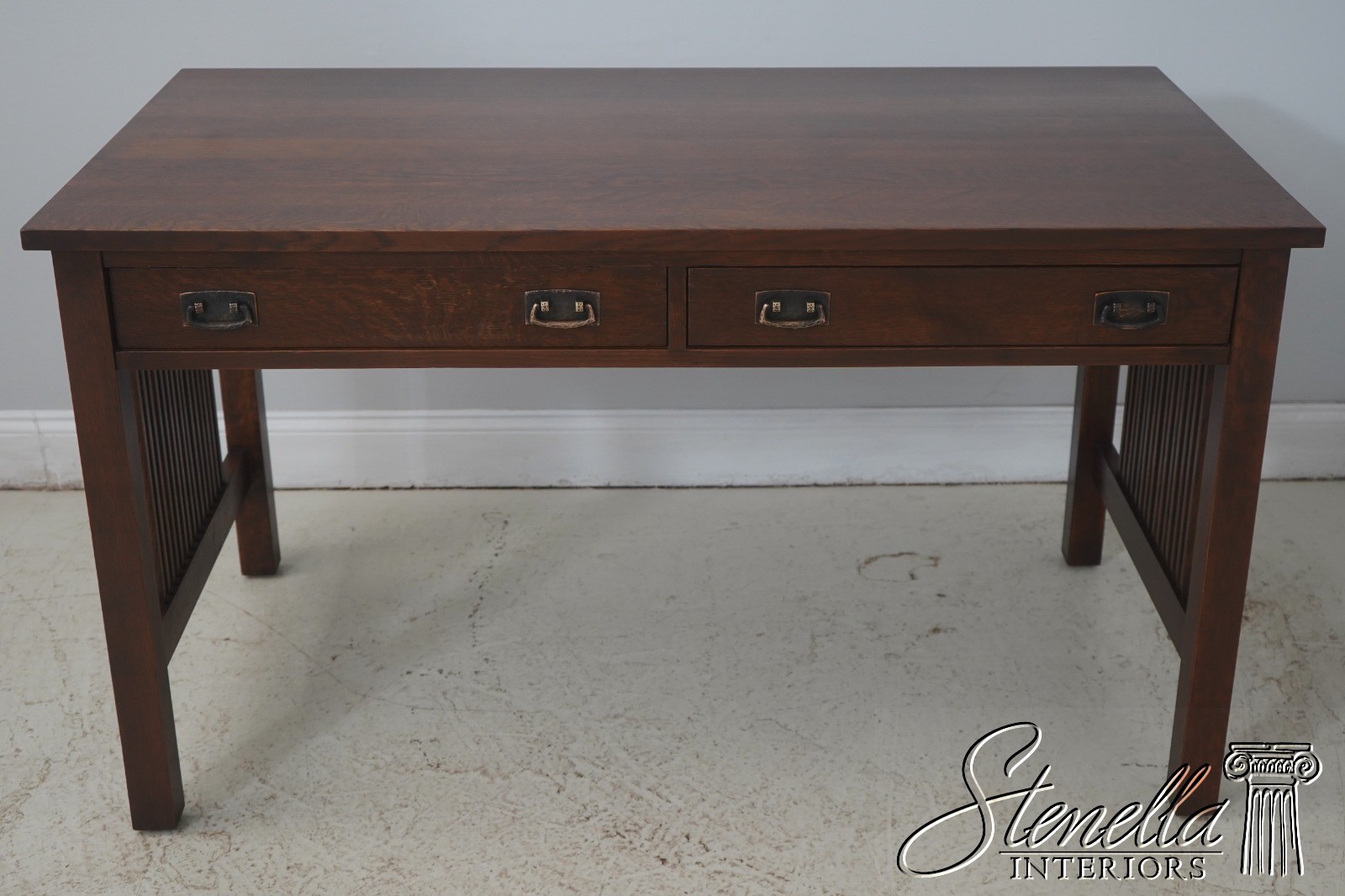 F72724: STICKLEY Mission Oak Spindle Writing Desk
