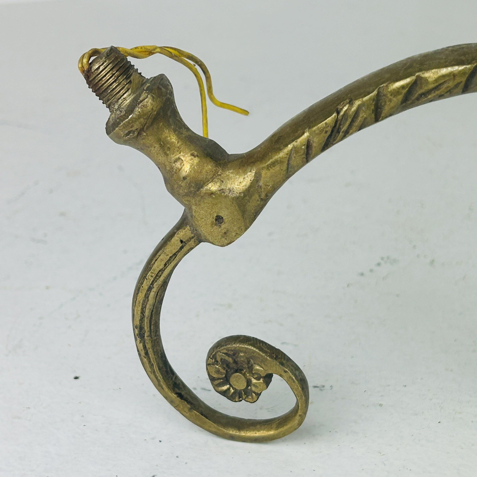 Antique Solid Brass Wall Sconce Lamp Light Swing Arm Vintage salvage