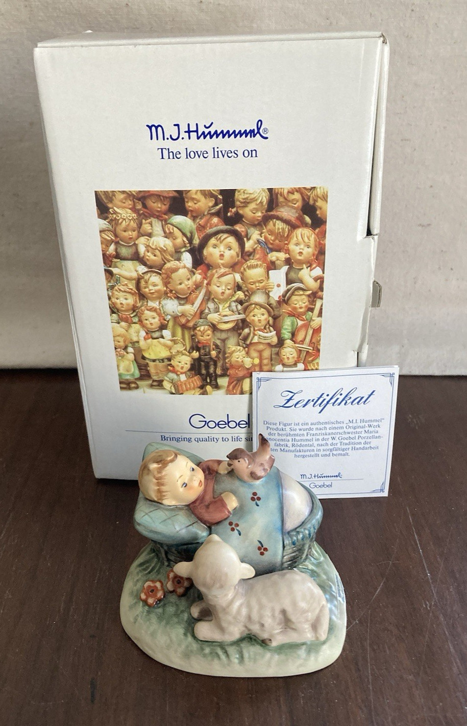 Hummel The Guardian 214 Figure GOEBEL Hum 455 Lamb Baby Bird First Issue W/ Box