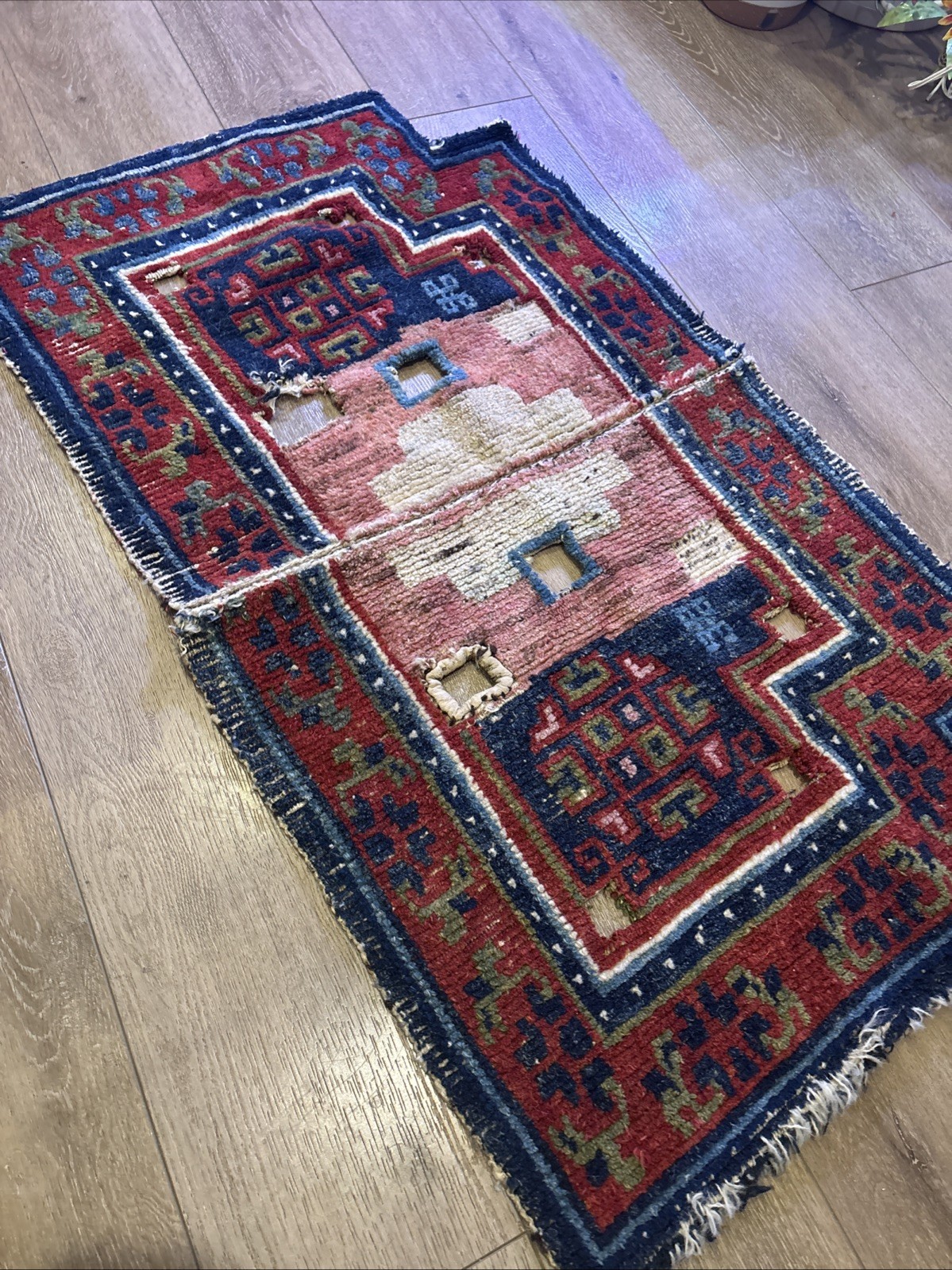 Late 1800’s Piece Hand Made TIBETAN HORSE SADDLE RUG Antique