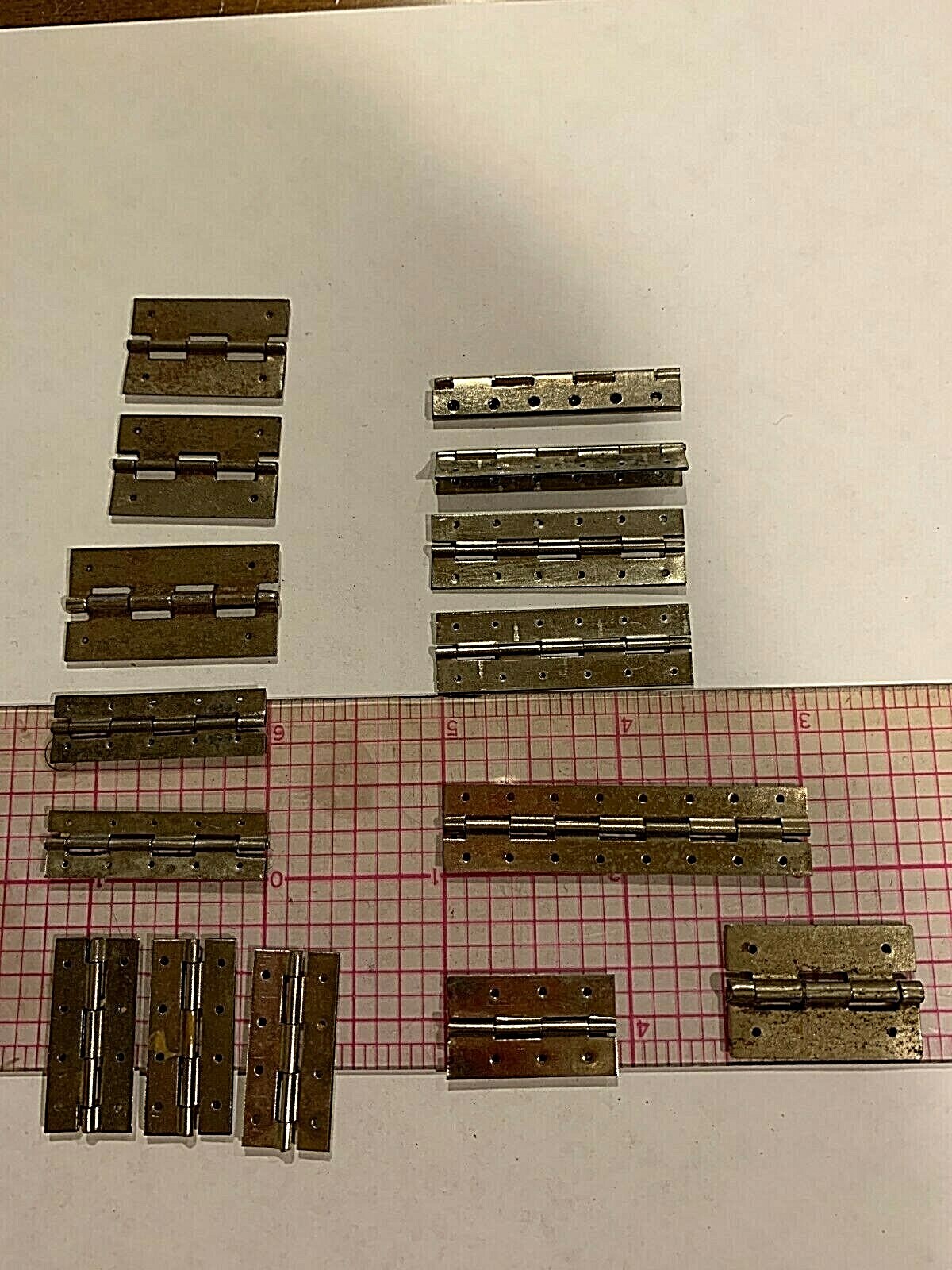 New old stock small Steel Hinges Lot of 15 fine double walls mixed sizes