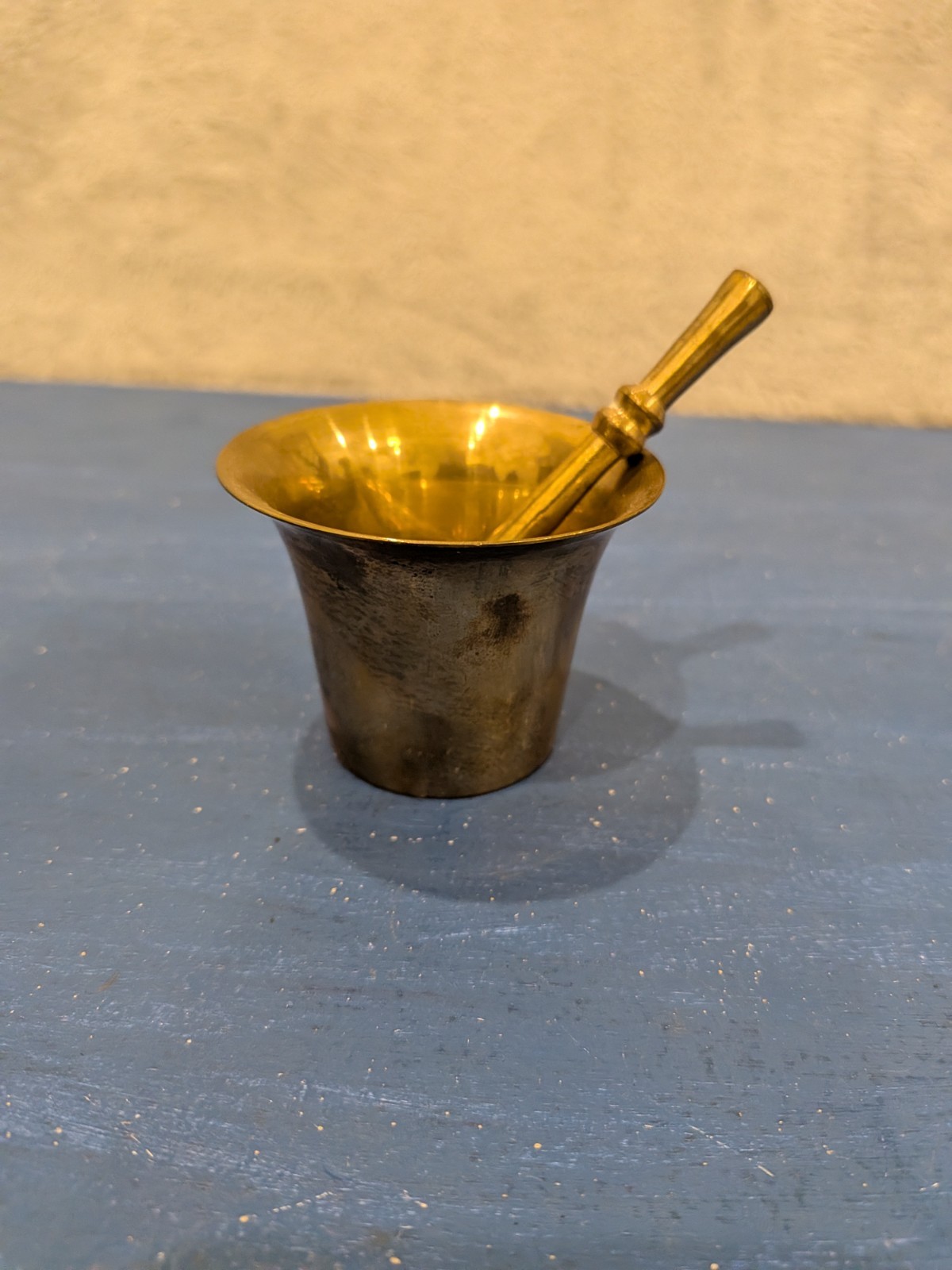 Vintage Brass Mortar And Pestle Apothecary Made In Germany