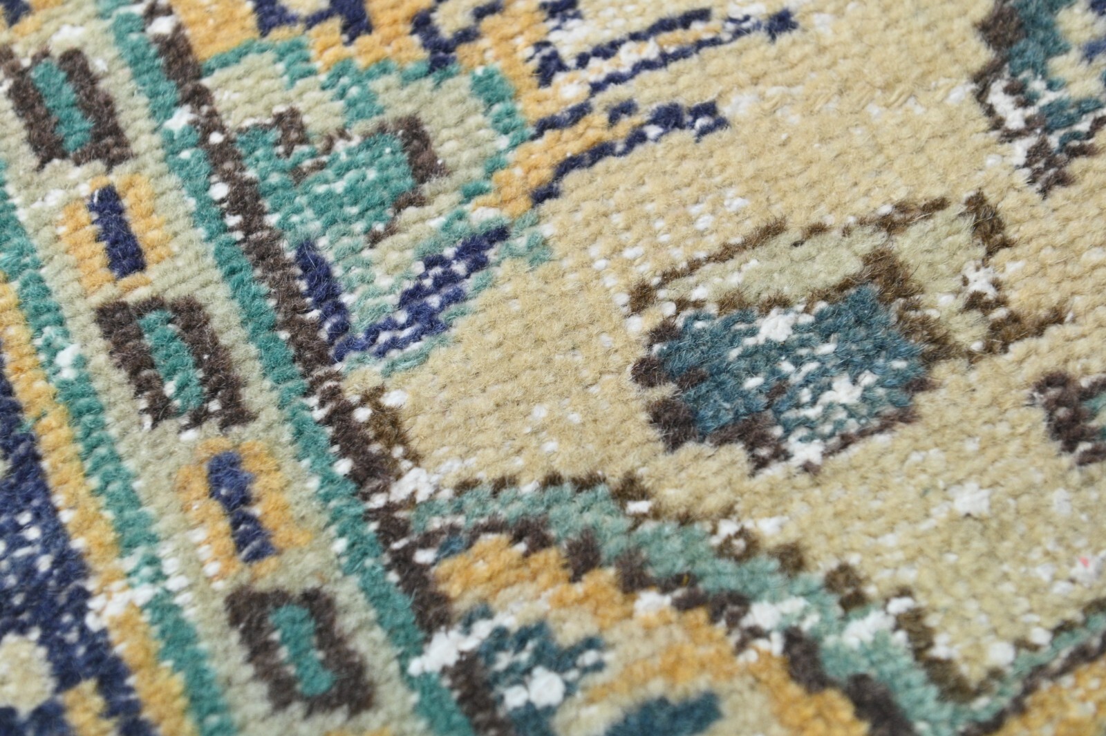 Oushak Turkish Doormat Rug 2×4 BLUE Anatolian Handmade Vintage Small Kilim Rug