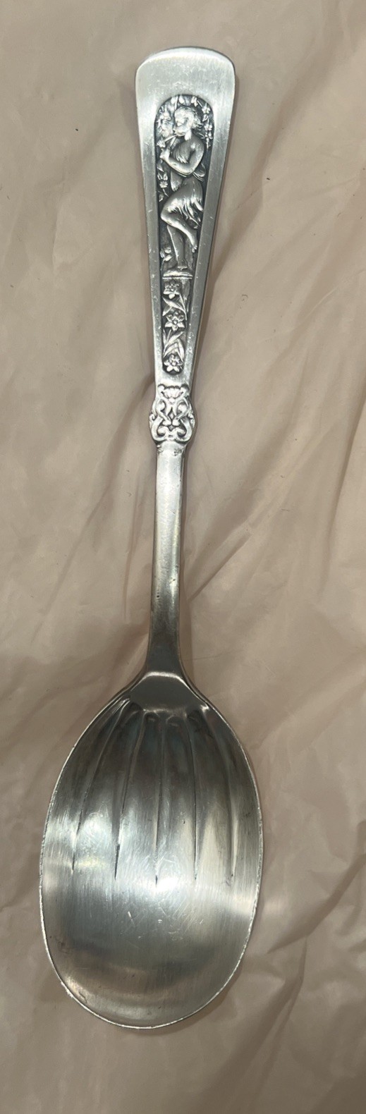 Antique Rogers Brothers 1847 Silver Plate Sugar Spoon ARCADIAN Pattern 6” READ