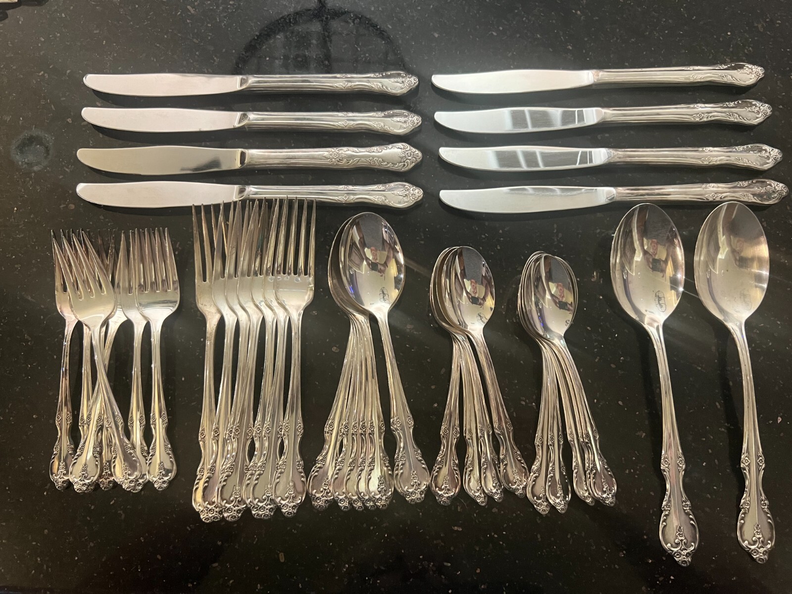 Vintage Rogers & Bro Silver Plated Southern Splendor Service for 7 + Extras