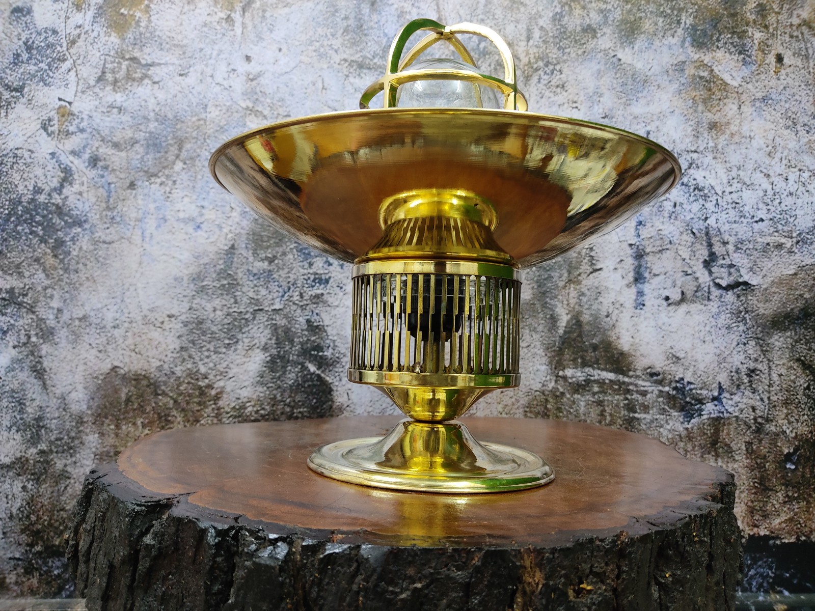 Unique Ceiling Nautical Brass Light With Shade| Marine Decor Light Ceiling Light
