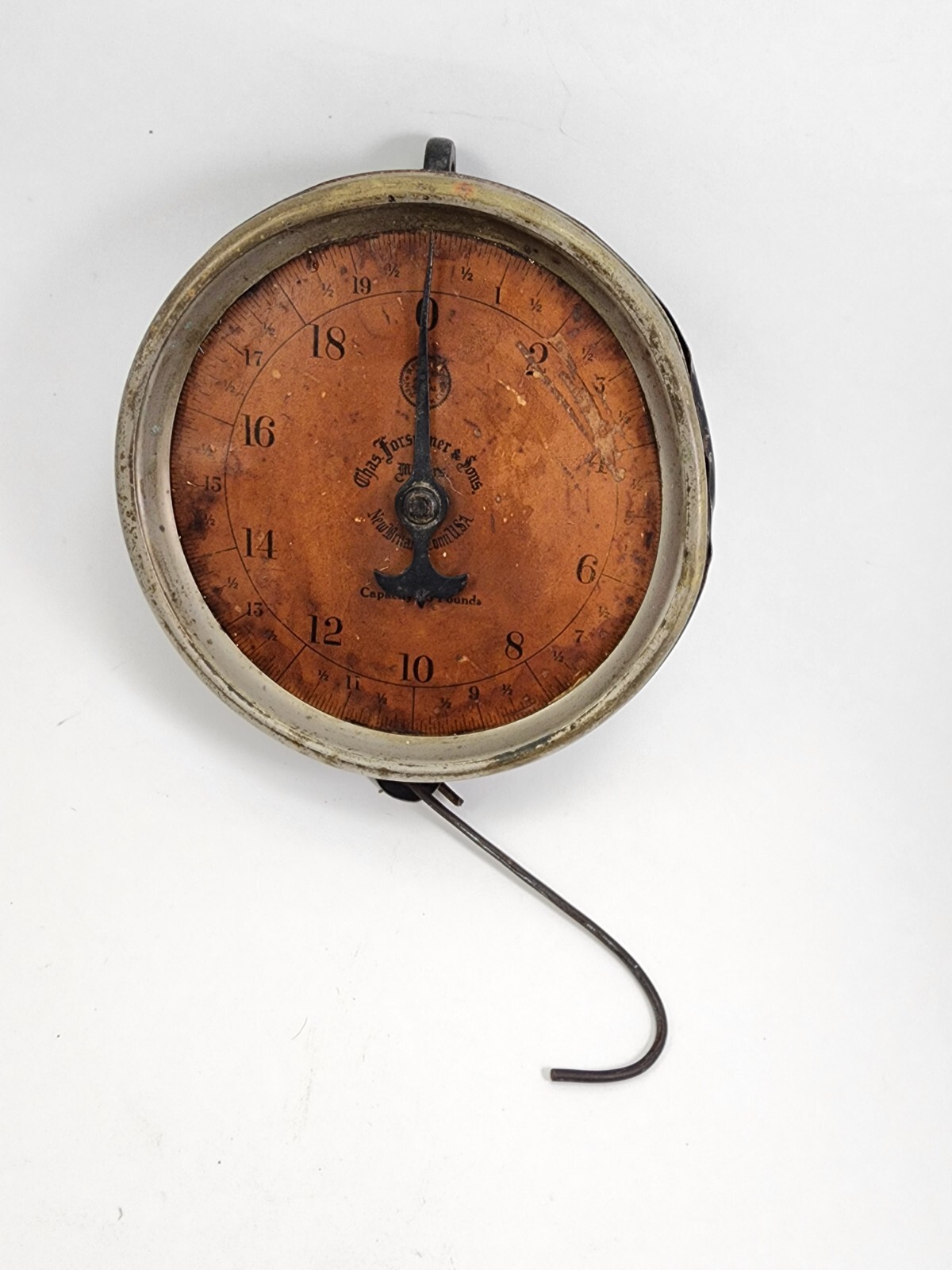 Antique Vtg Chas Forschner & Sons Hanging Scale Farm Market Grocery Store 20 l