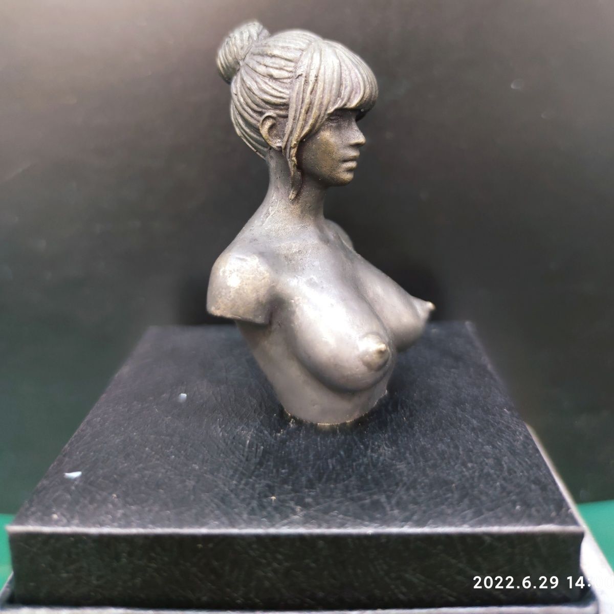 Black Pure Copper Beauty Plump Young Woman Naked Female Body Ornaments Statue