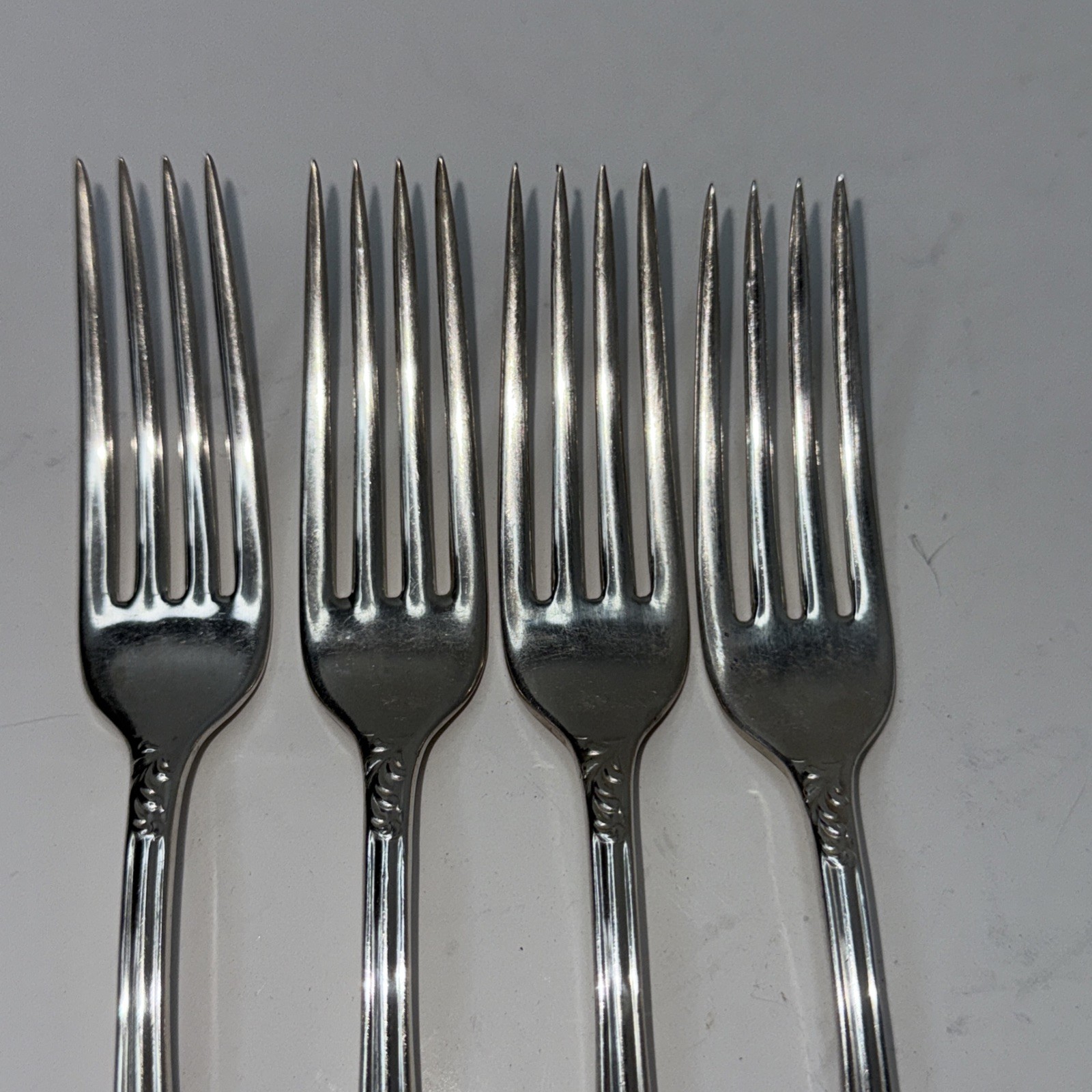Set of 4 ~ Antique 1881 Rogers A1 Carlton Silver Plate 6 7/8″ Salad Forks