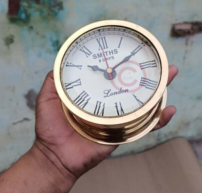Antique Wall Clock Brass Vintage Nautical Marine Royal Ship’s Wall Clock Decor