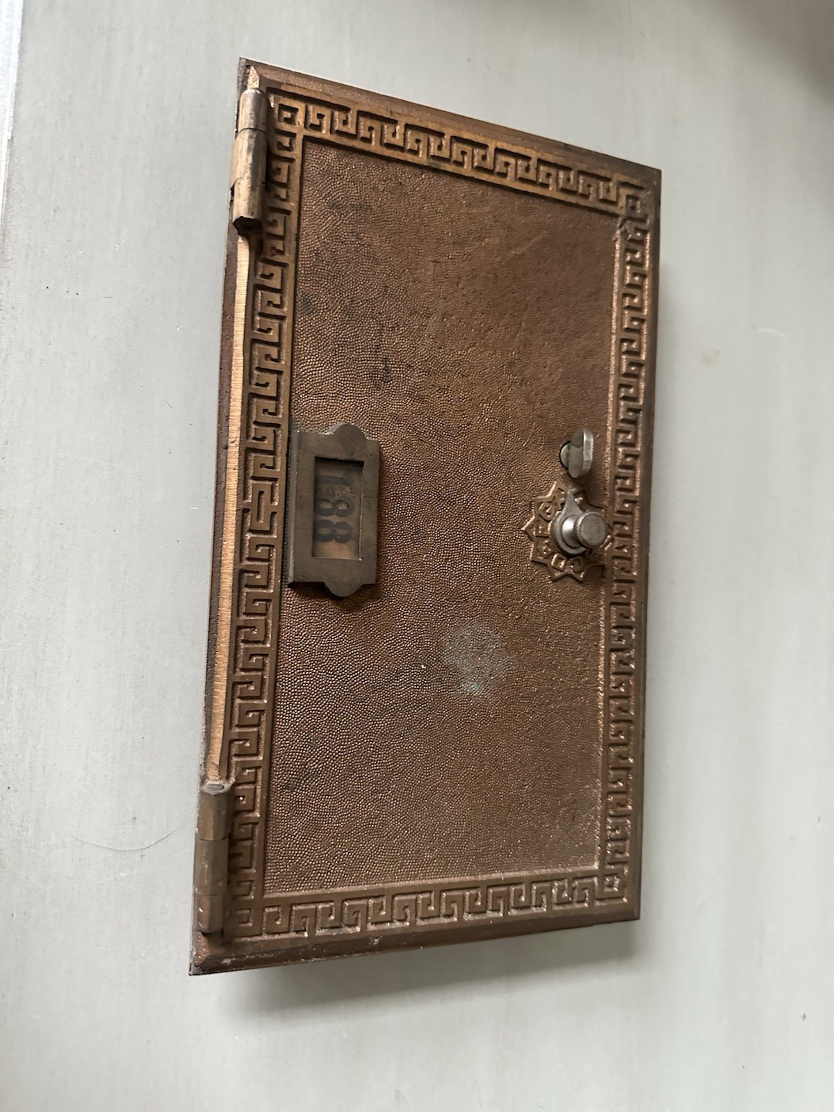 Antique Brass Or Bronze Post Office Door Numbered 188 Art Deco Architectural