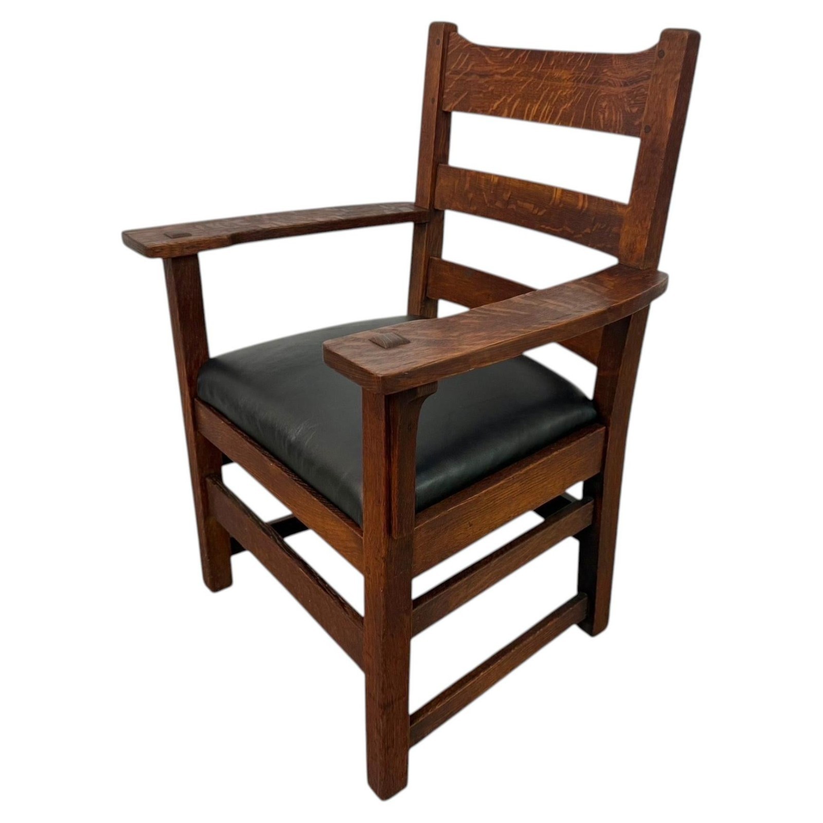 Antique Arts & Crafts Stickley Style Mission Oak Arm Chair