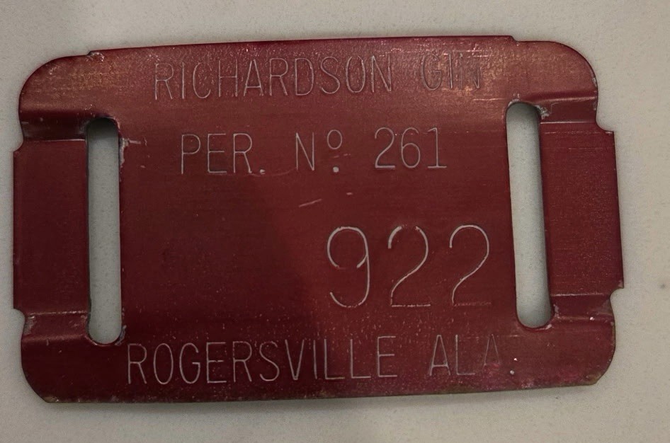 Richardson Gin Company Cotton Bale Tags, Rogersville, Alabama, 10 Lot