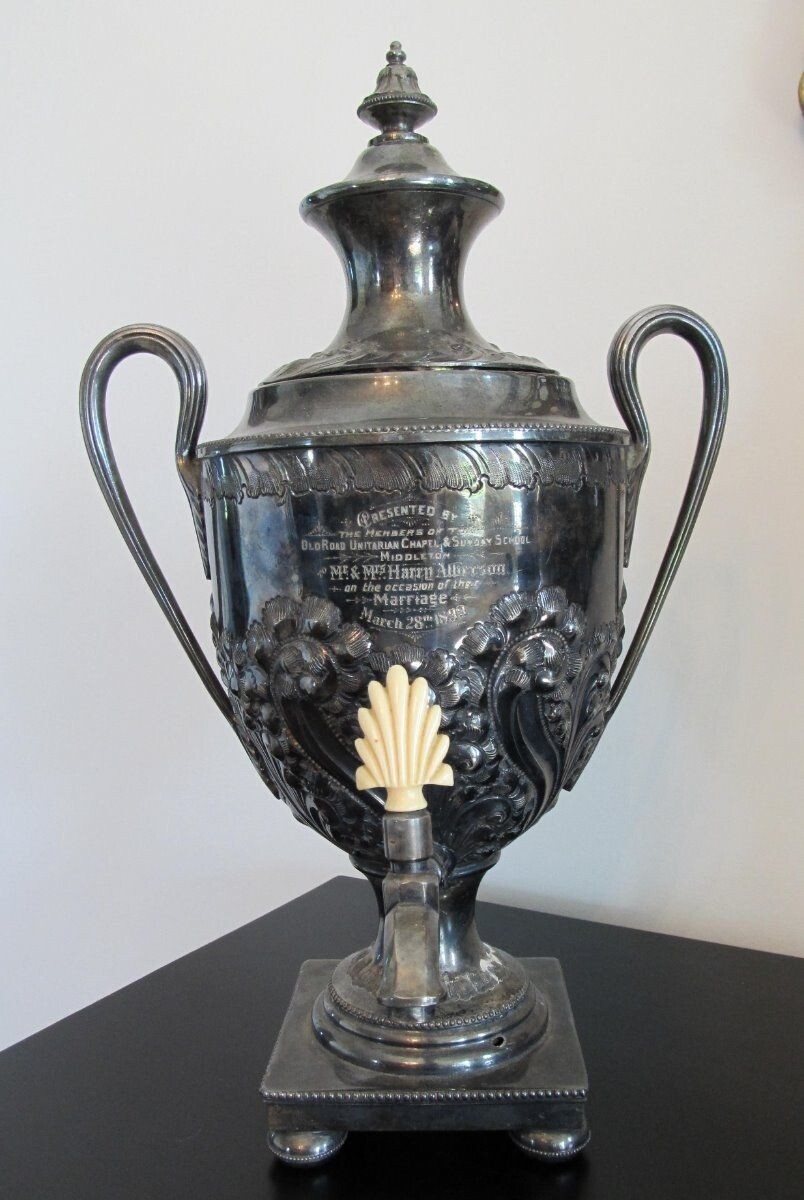 Large Vintage Antique 1899 Coffee Tea Urn Silver Plate
