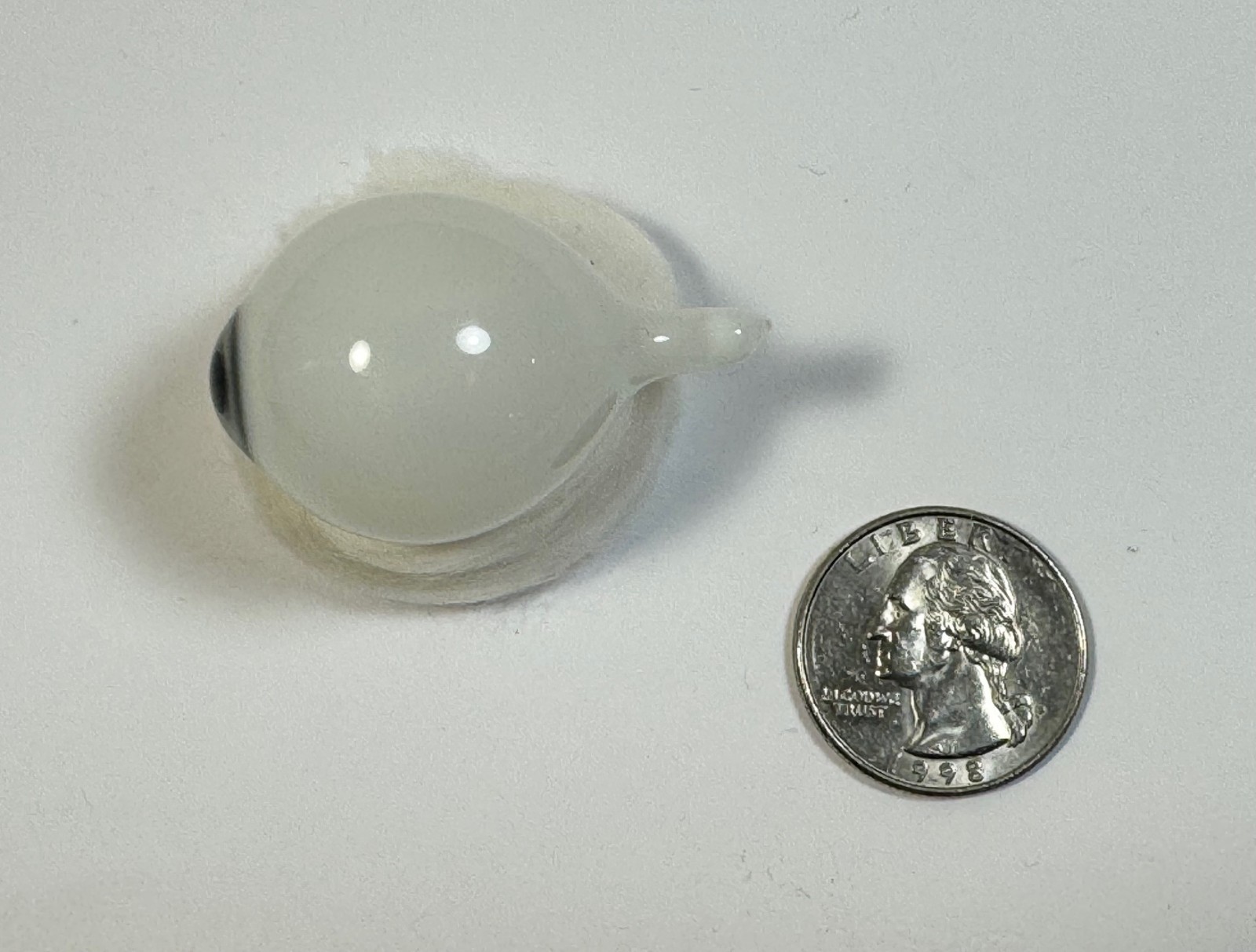 Antique German hand-blown human prosthetic glass eye. Full eyeball. Blue.