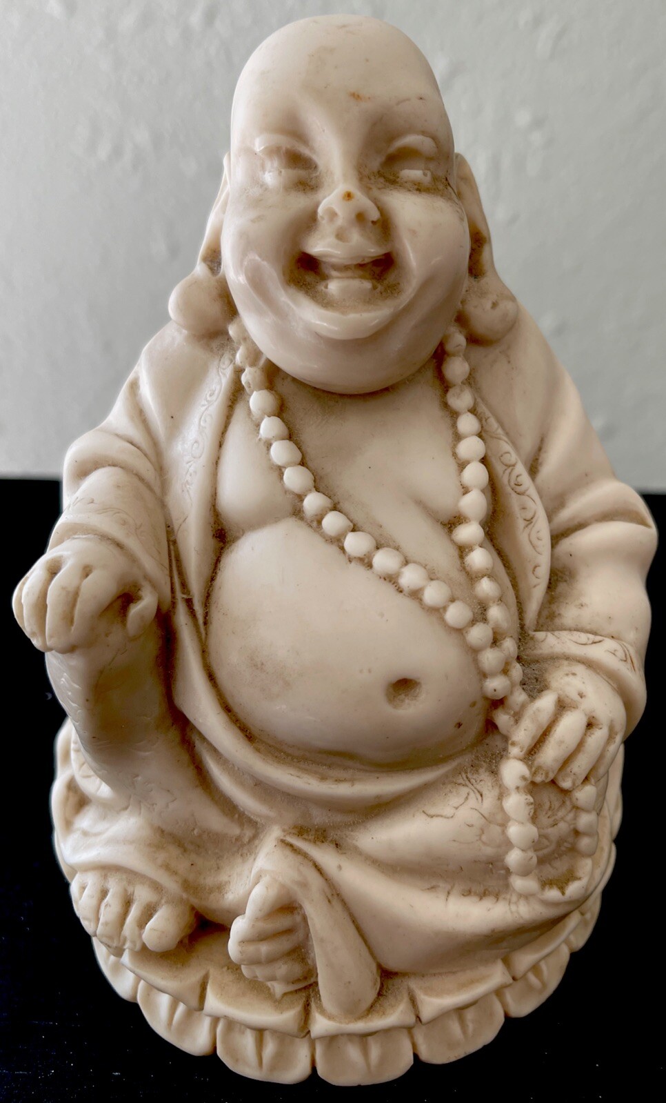 Antique Soapstone Hand Carved Happy Buddah Heavy