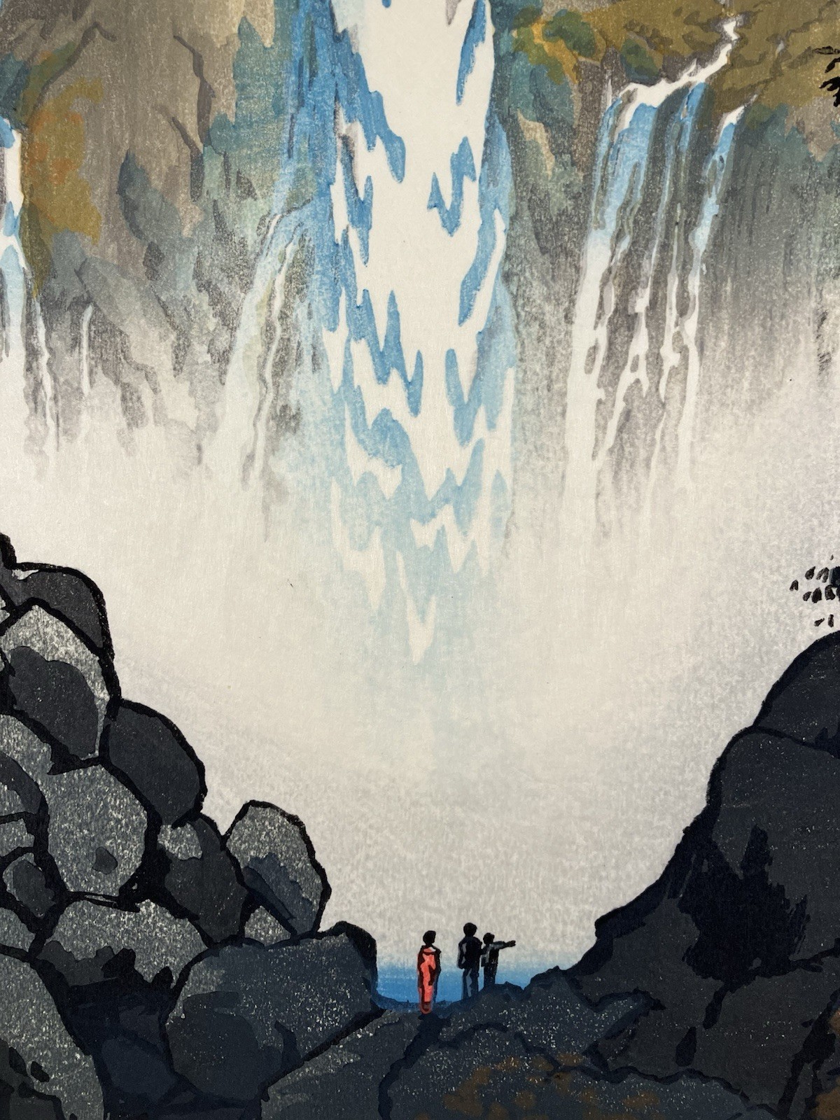 Kasamatsu Shiro Woodblock Print “Kegon Waterfall at Nikko” Shin-hanga