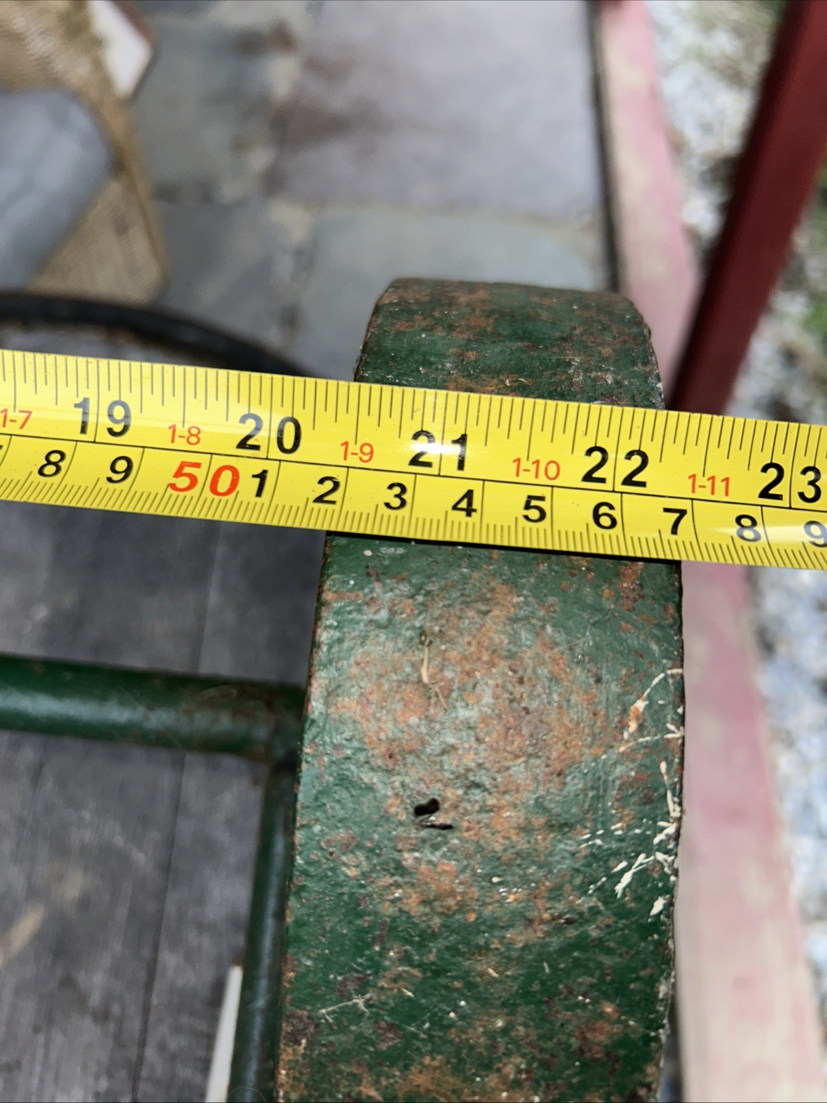Multi Use Cart Wheels, Axle & Mounting Brackets, 9” Dia & 22.5” Width Antique