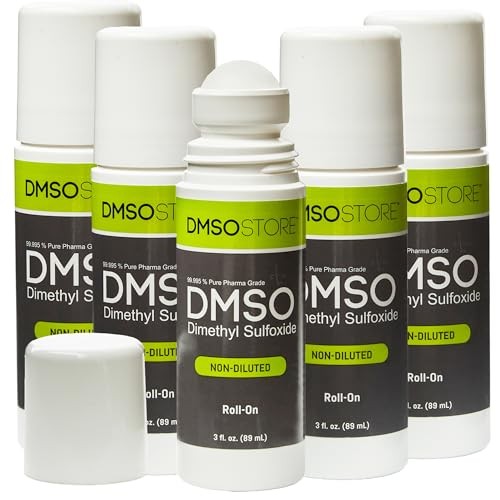 DMSO 99.995% Pure Pharma Grade Liquid – 3oz Roll-on, 5 Bottle Special, BPA Free