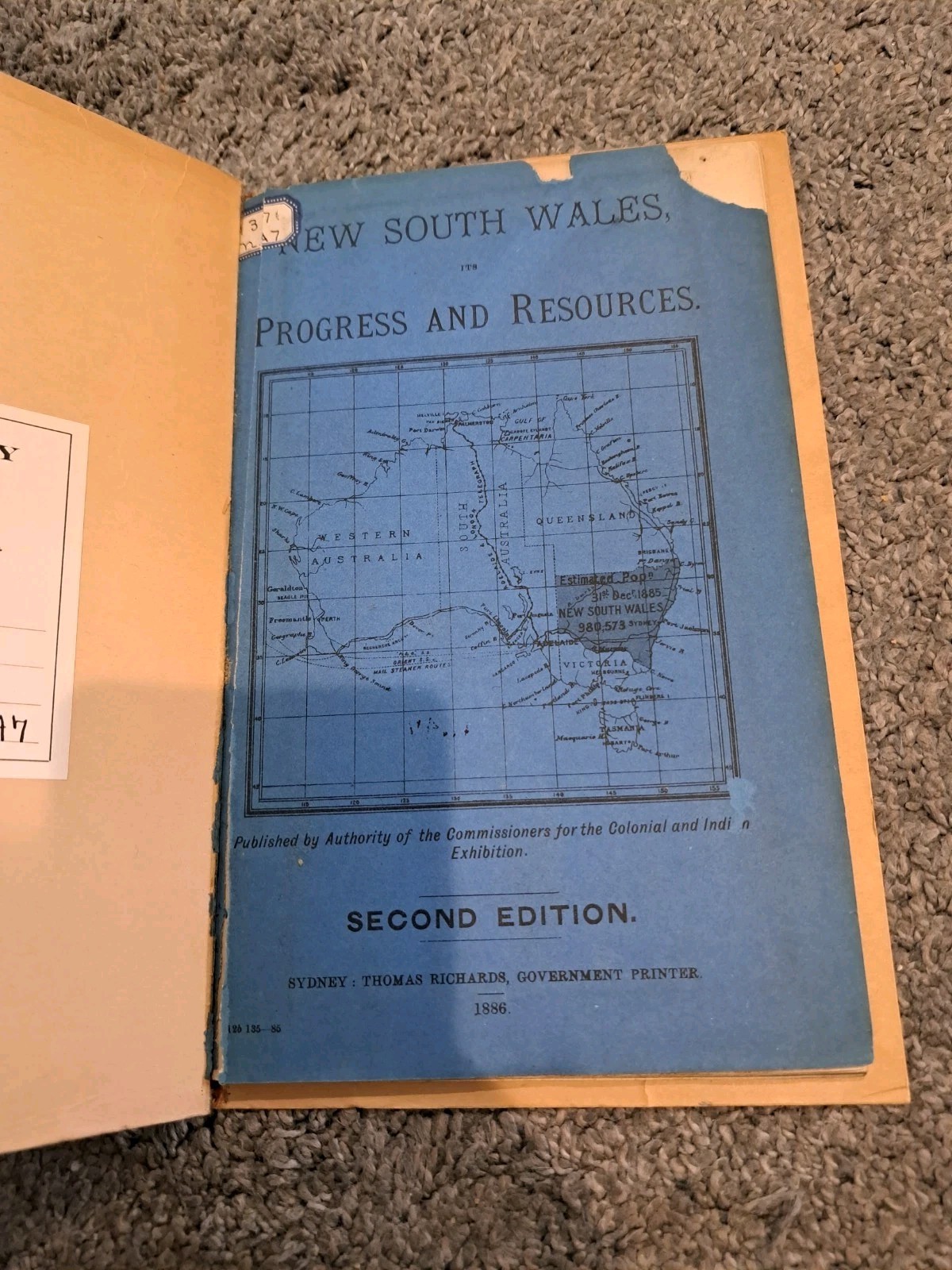 New South Wales Progress and Resources Second Edition 1886 AUSTRALIA with Map