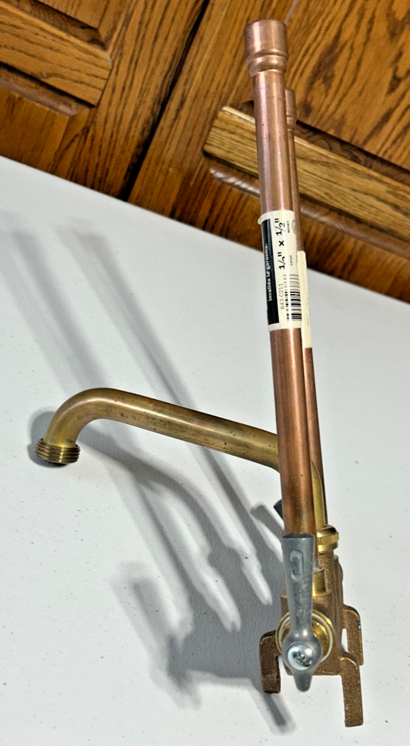 Brass Sioux Chief Central Laundry Hot / Cold Water Faucets Spickets Farmhouse