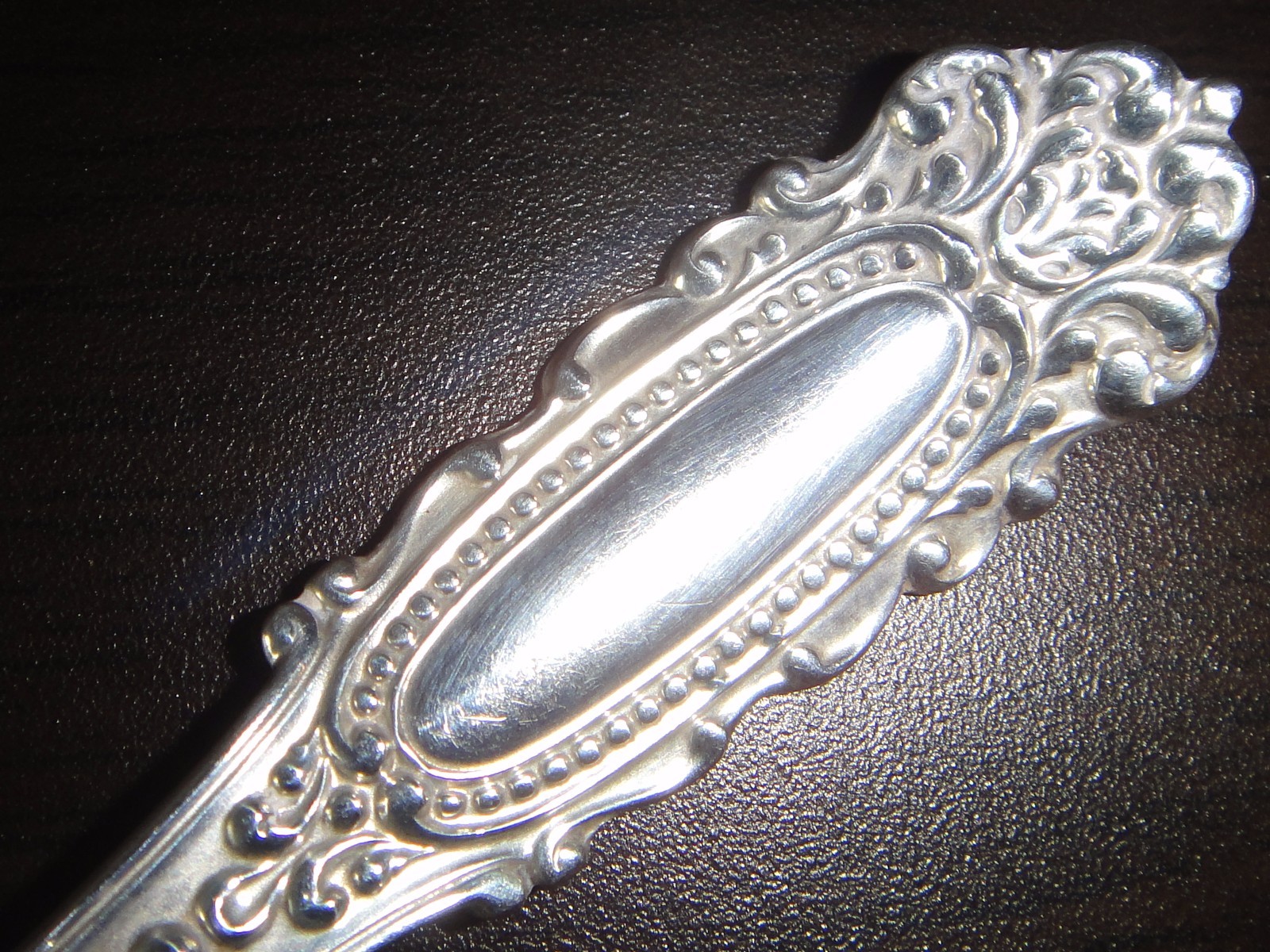 Antique 5″ Sterling Souvenir Spoon Goldwash Bowl with decorative “Chanute Kans”