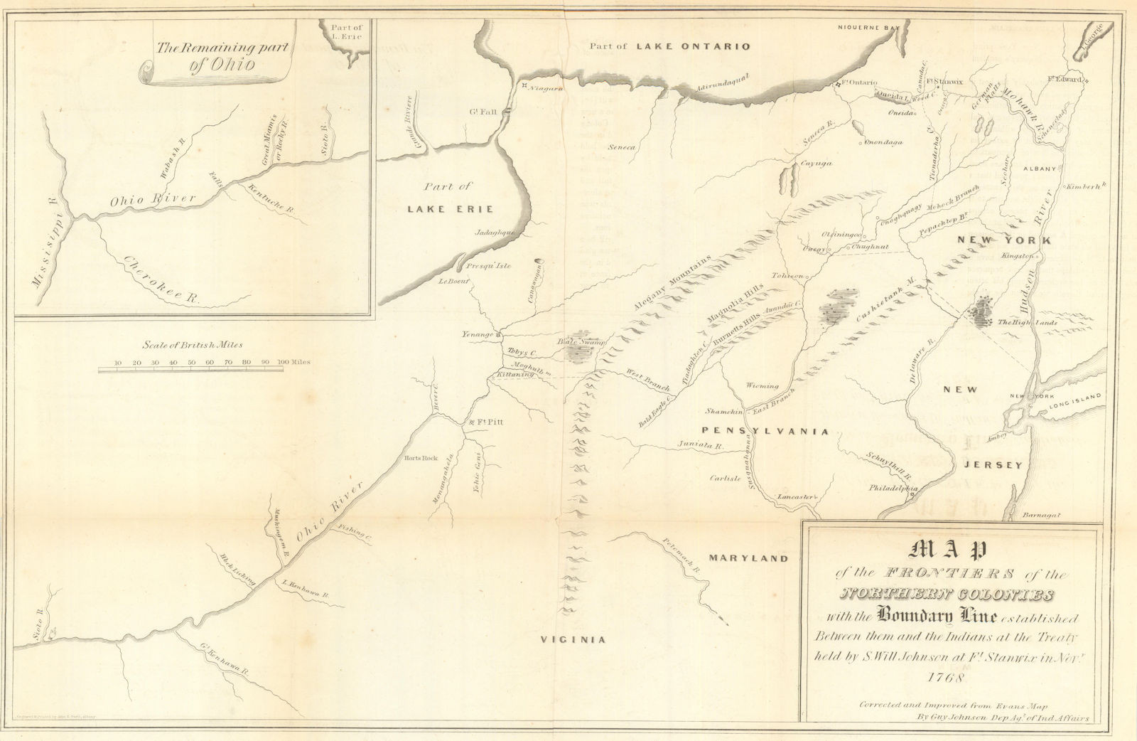 Map of the Frontiers of the Northern colonies. Fort Stanwix Treaty 1768 (1849)