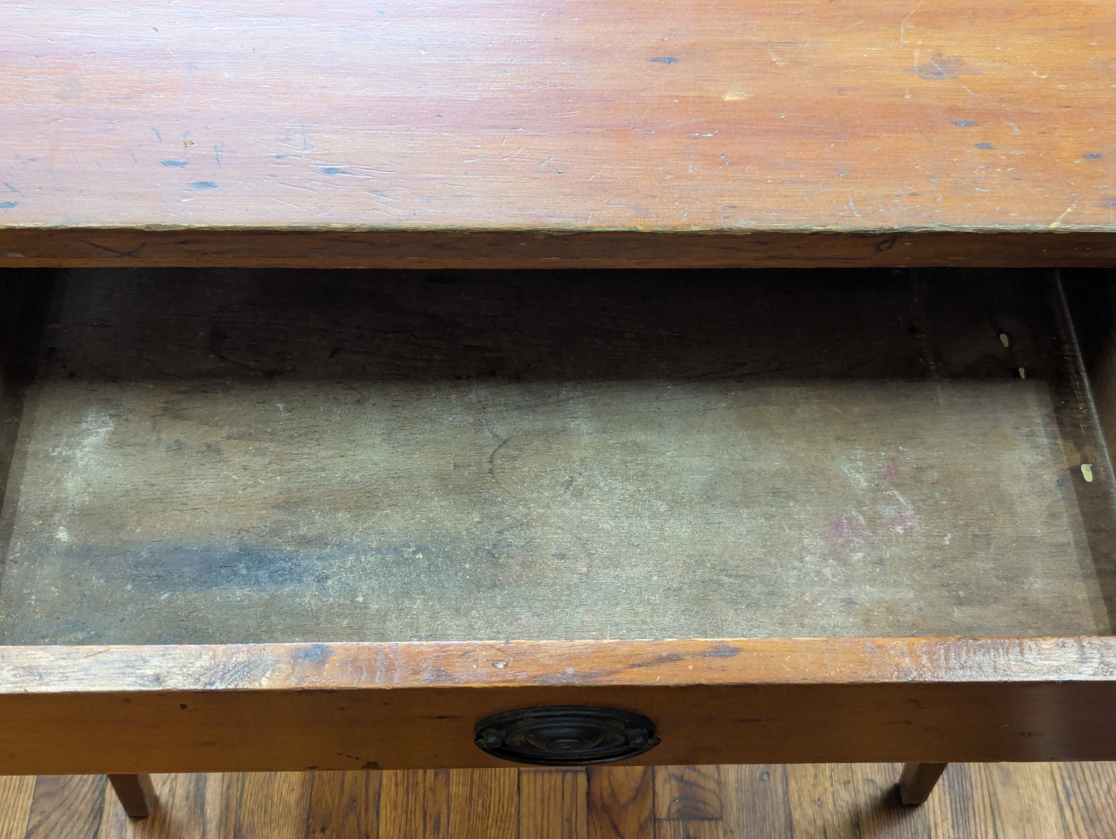 C. 1825 Yellow And White Pine Table Lower Delaware