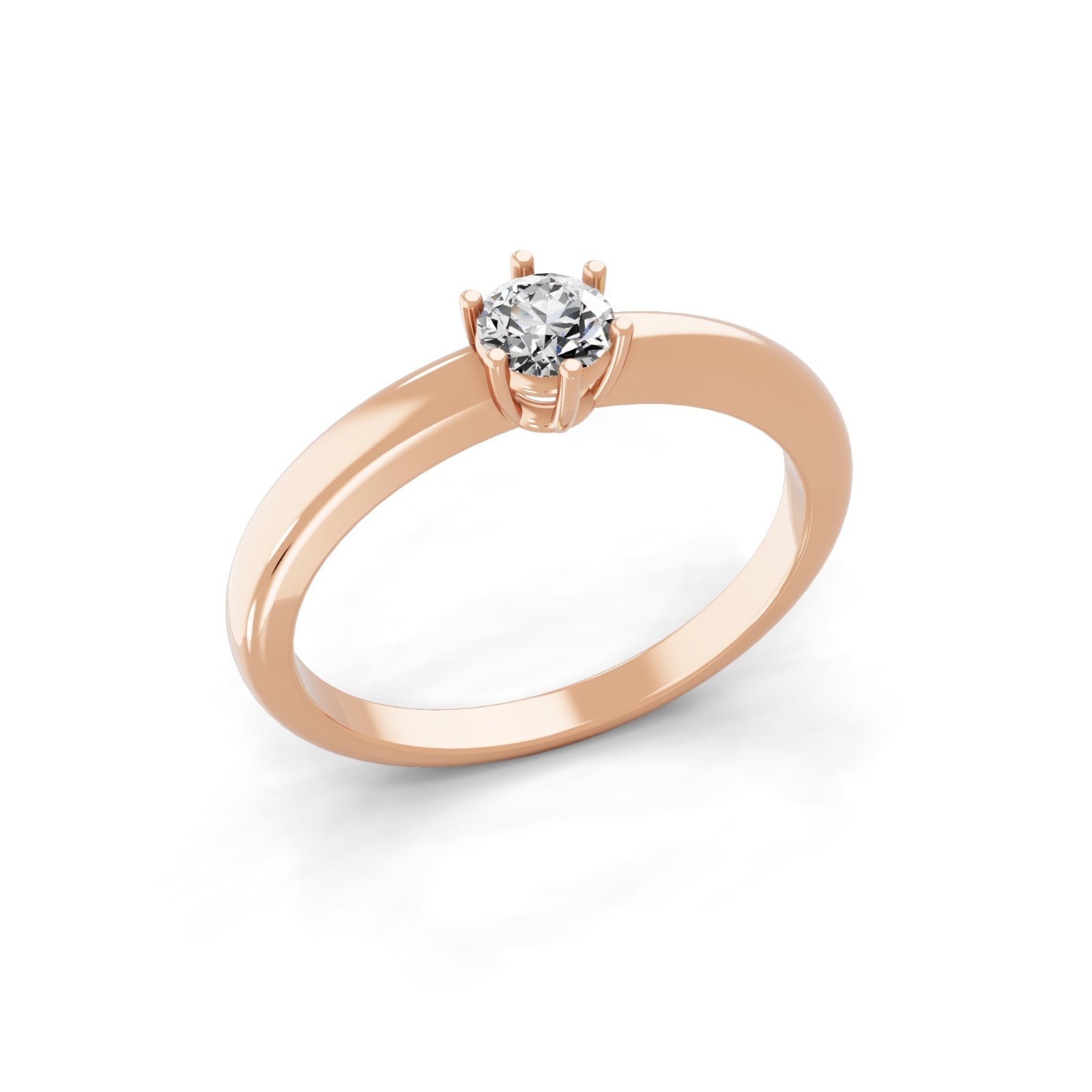 0.25 Ct Round Lab Grown Diamond Solitaire Ring 9K Rose Gold Halloween Gift