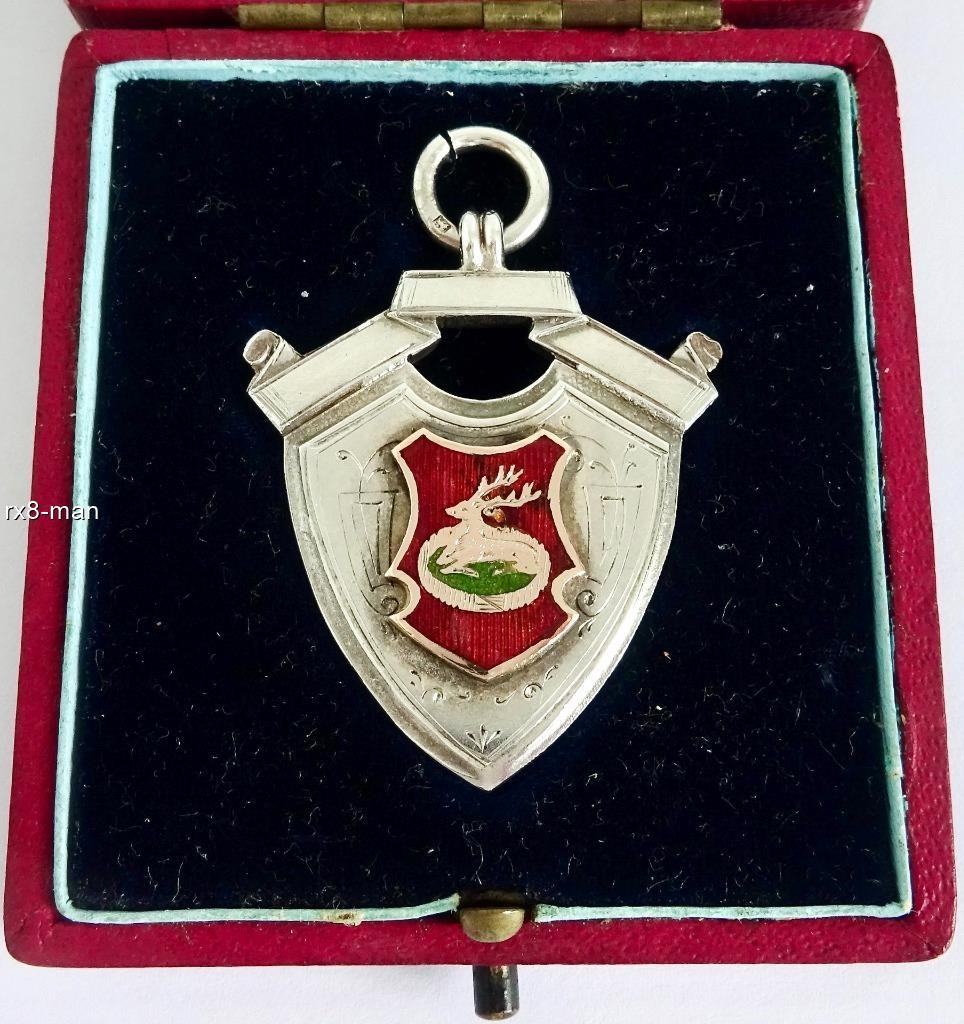 SOLID SILVER DERBY WEDNESDAY CHALLENGE CUP 1908-9 WINNERS FOOTBALL MEDAL BOXED
