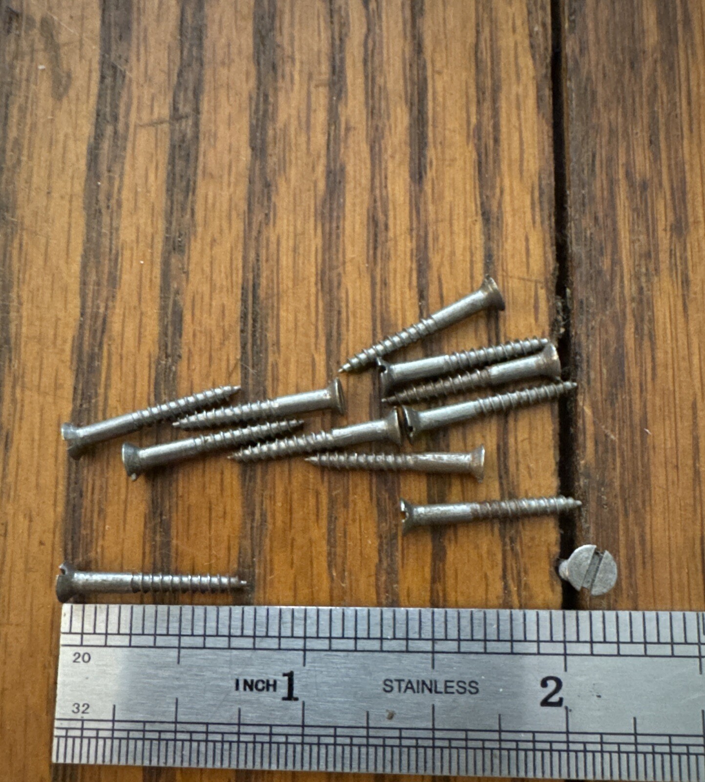 Antique Wood Screws Flat Head Slotted # 2 X 3/4” Steel Plain Rusty Free Shipping