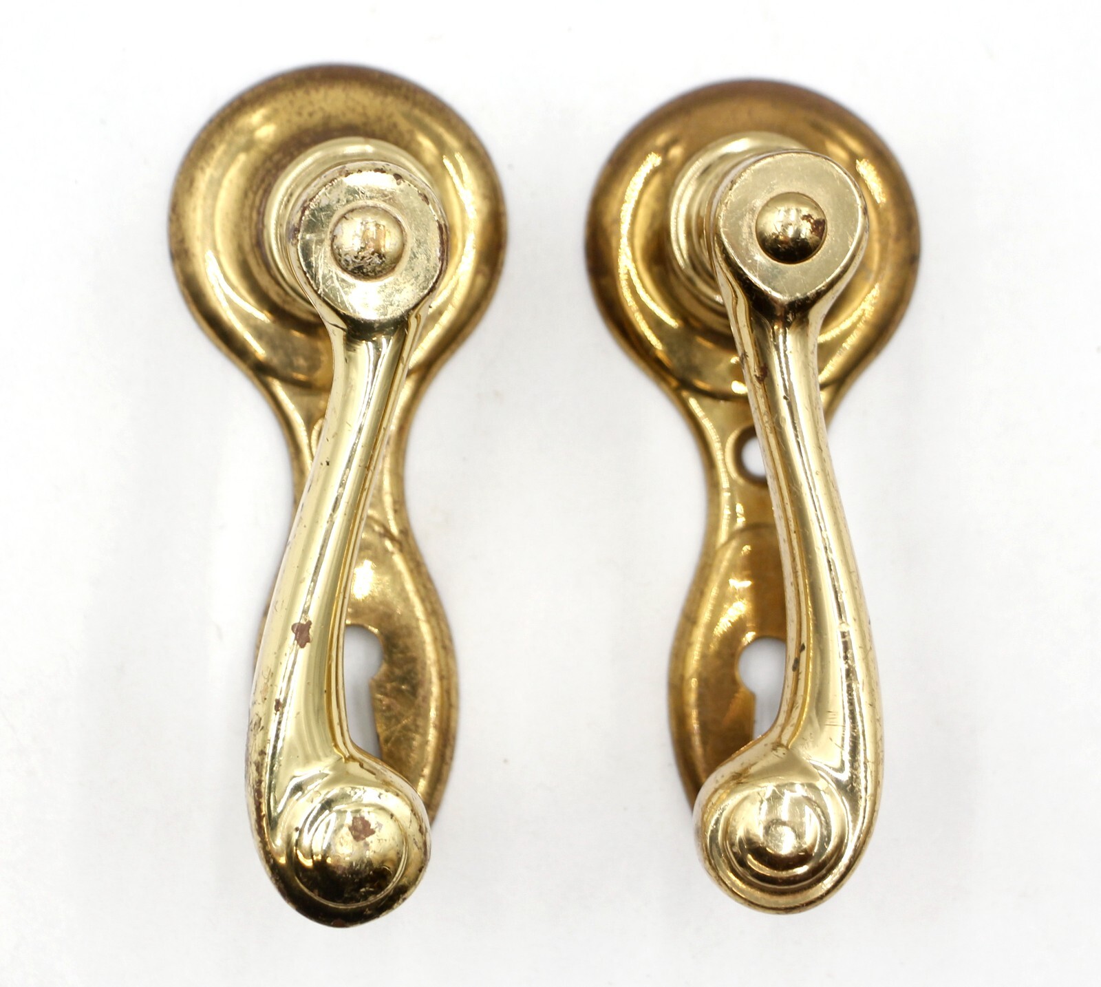 Pair of Polished Brass Dummy Door Lever Pulls