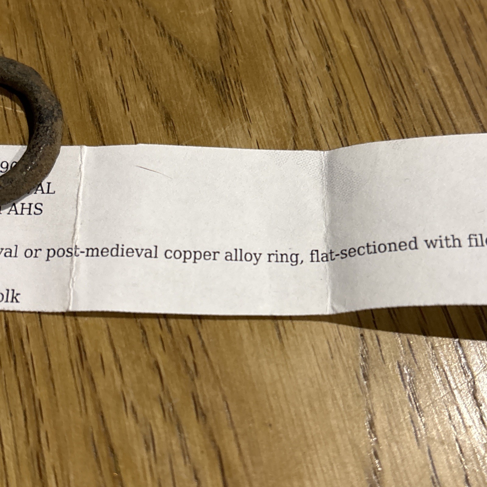 Medieval Ring Copper Alloy Metal Detector Find 14th 16th century with find ID
