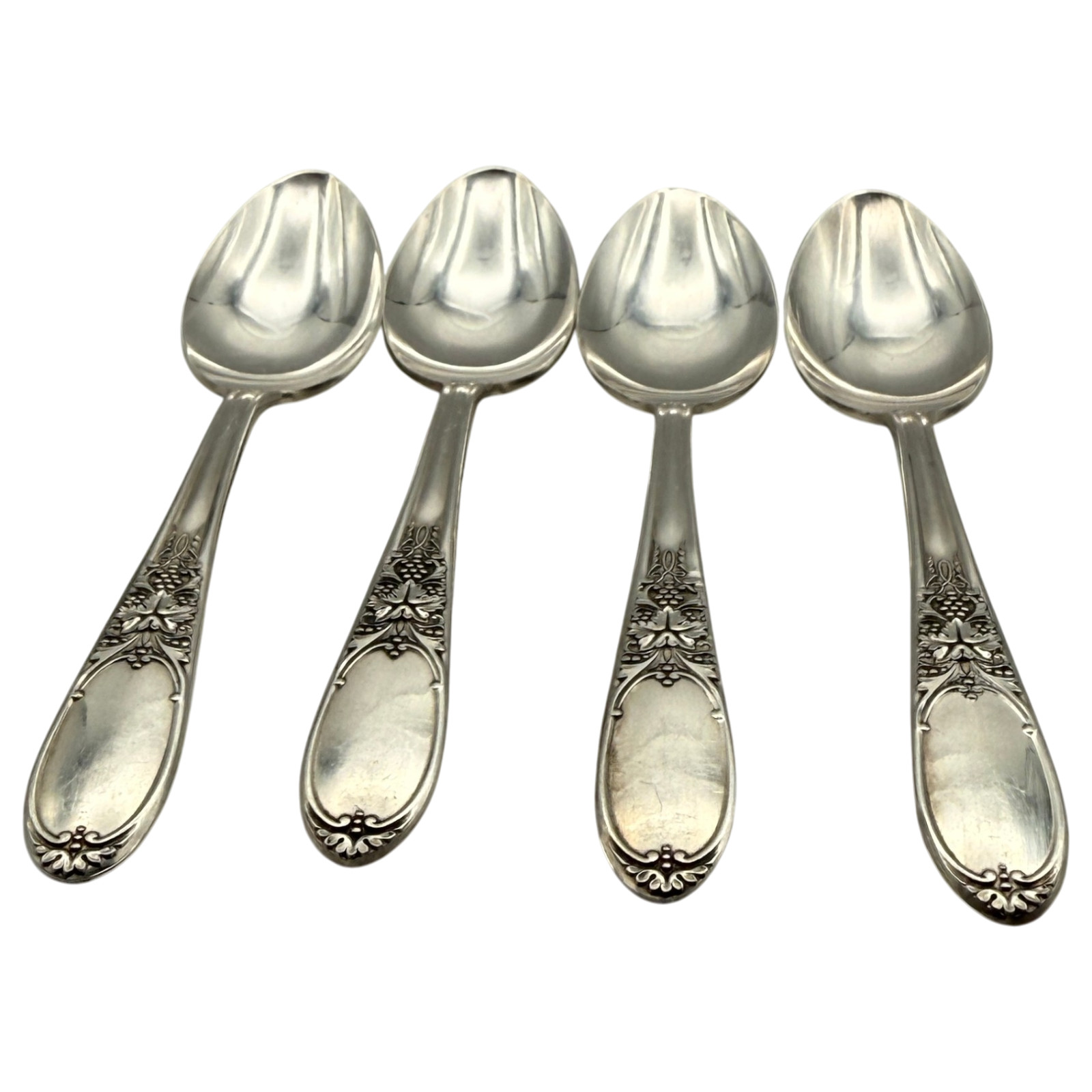 Set of 4 WM Rogers Burgundy Champagne Spoons Vintage 1934 Art Deco Teaspoon 6″