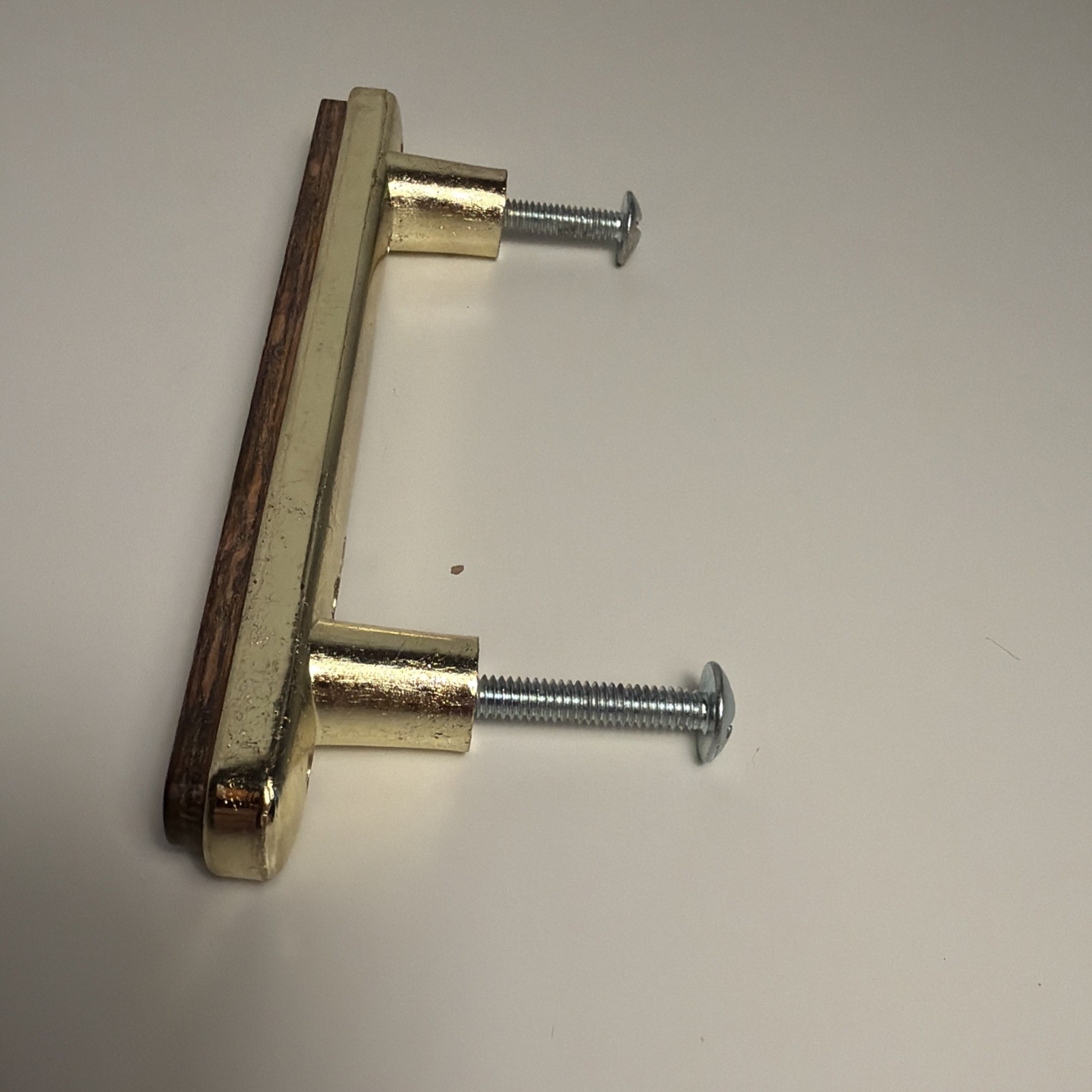 Vintage Drawer Knob Hardware Pull Cabinet Brass Gold Metal Wood 3″ OC 422-2