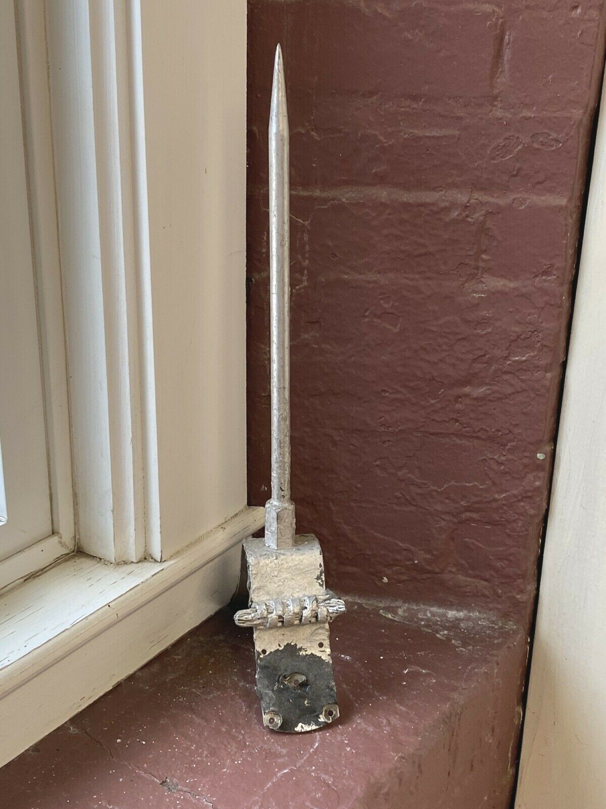 Vintage ALUMINUM Lightning Rod & Bracket, Functional, Interior Design Accent