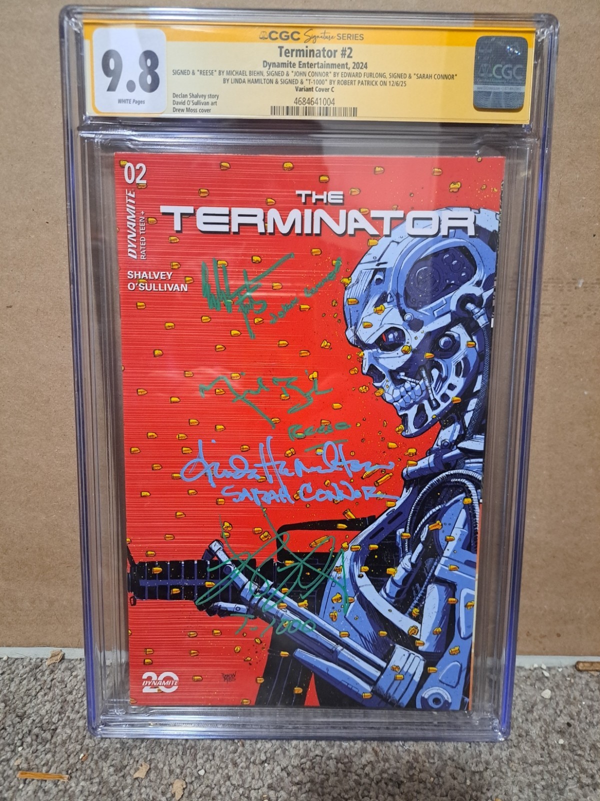 Terminator #2 SS CGC 9.8 x4 Auto Biehn, Furlong, Hamilton, Patrick Xmas Cover