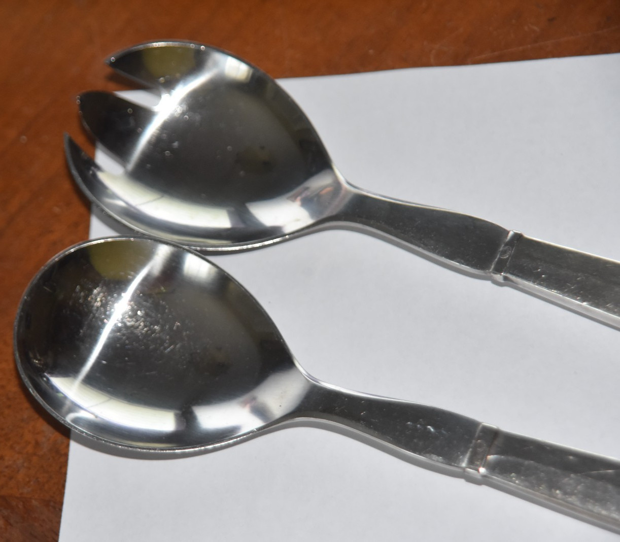 George Jensen Bittersweet Pattern Sterling Silver Salad Set 9 1/8 Inch
