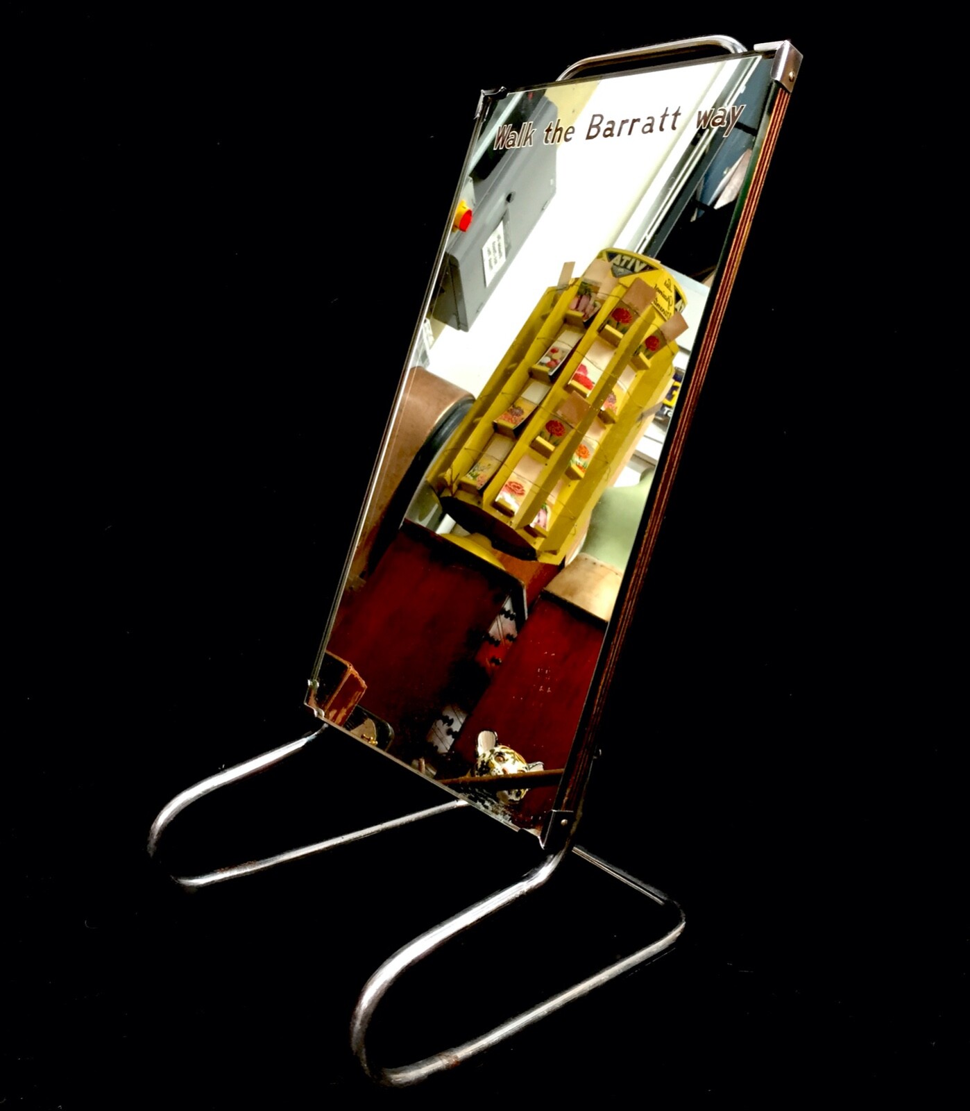 Vintage Advertising – 20th Century Chrome Barratt Shoe Shop Display Mirror Sign
